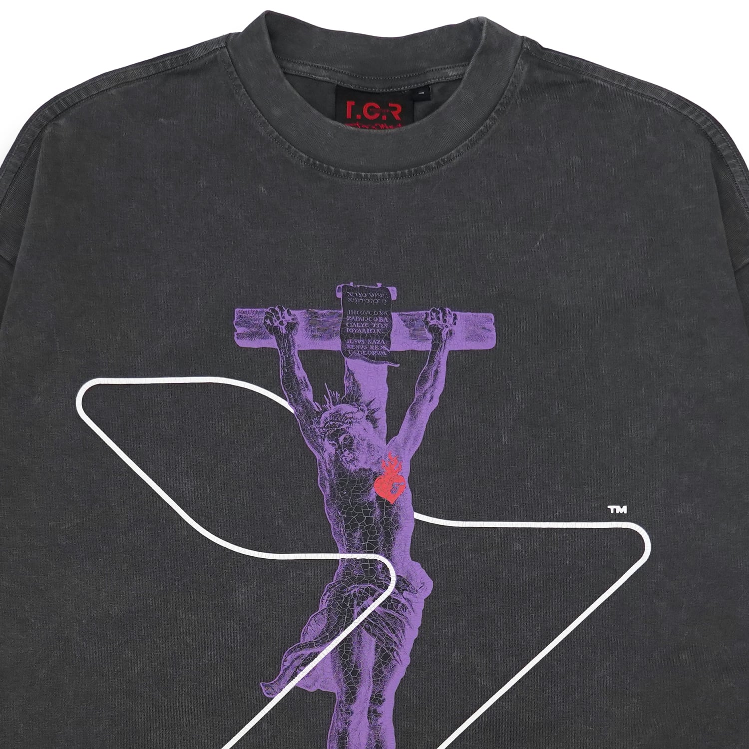 T.C.R JESUS CROSS L/S TEE - OLD GRAY