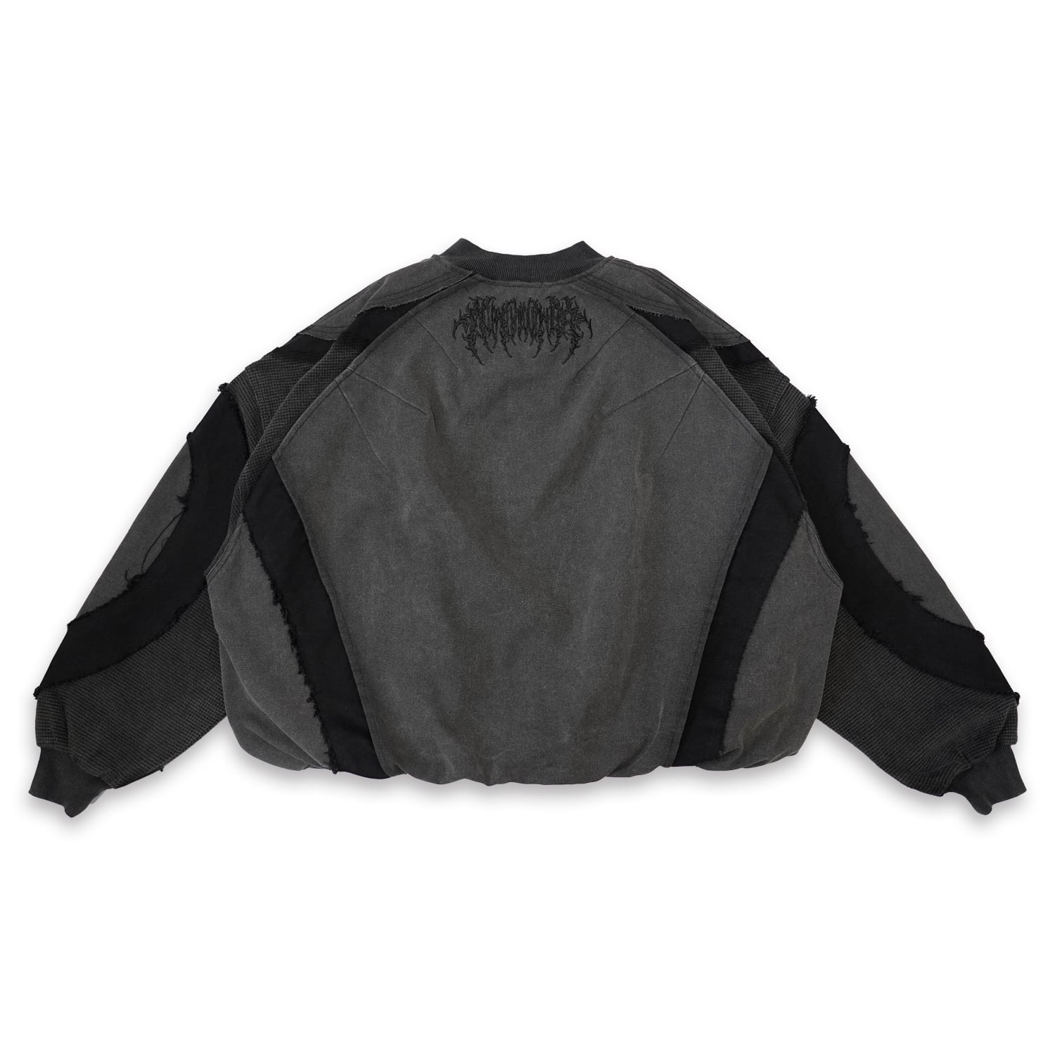 T.C.R DISTRESSED SPLICED BLOUSON - GRAY