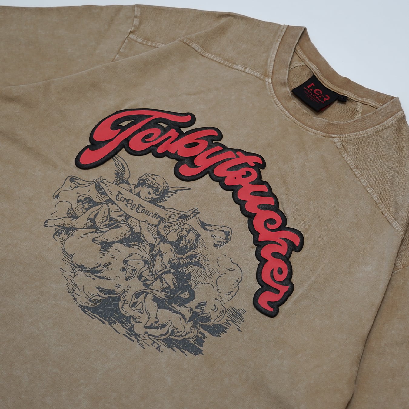 T.C.R ANGELS WASHED S/S PANEL TEE - IVOLY