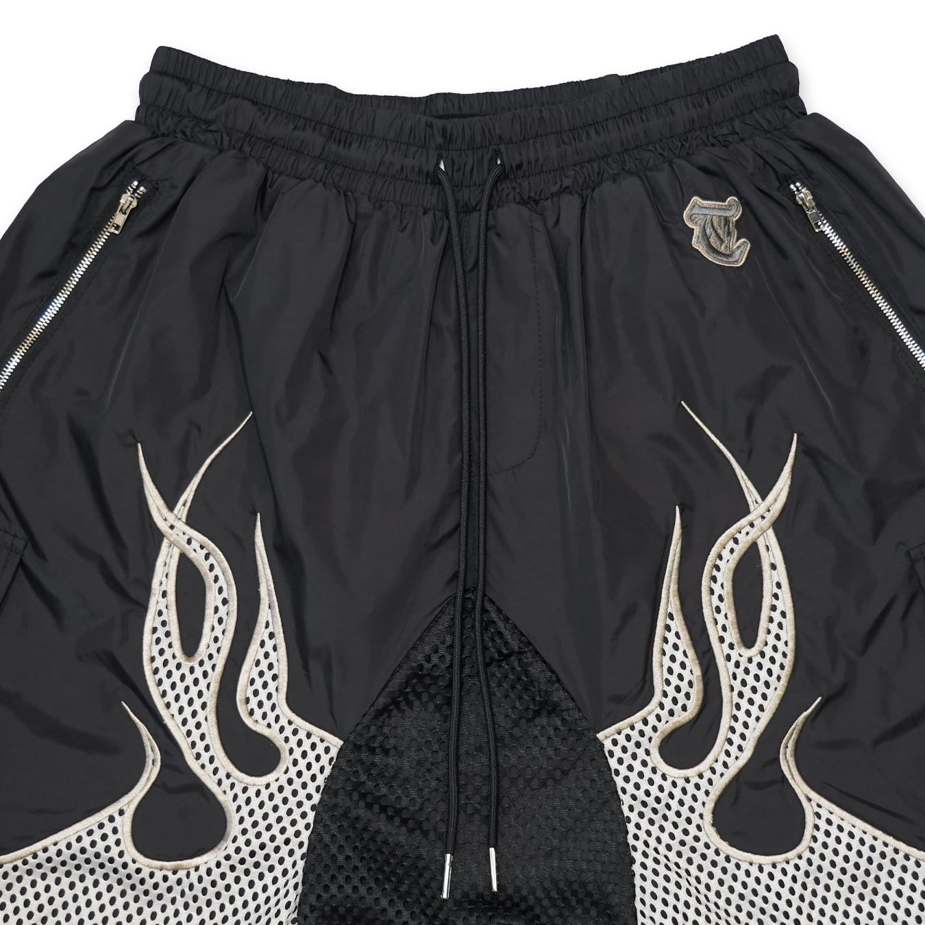 T.C.R FLAME SARUEL NYLON SHORTS - BLACK / GRAY