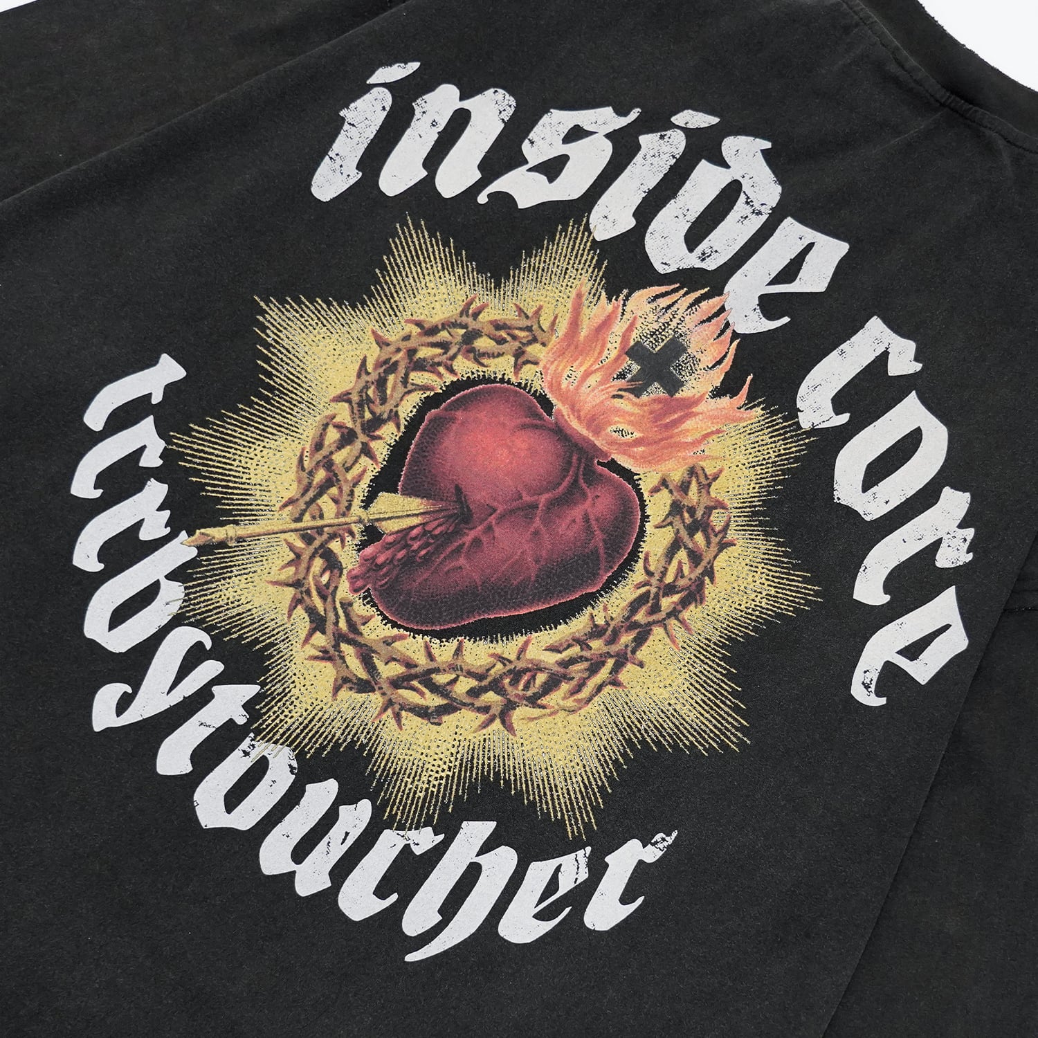 T.C.R DISTINY WASHED DAMAGE L/S TEE - BLACK