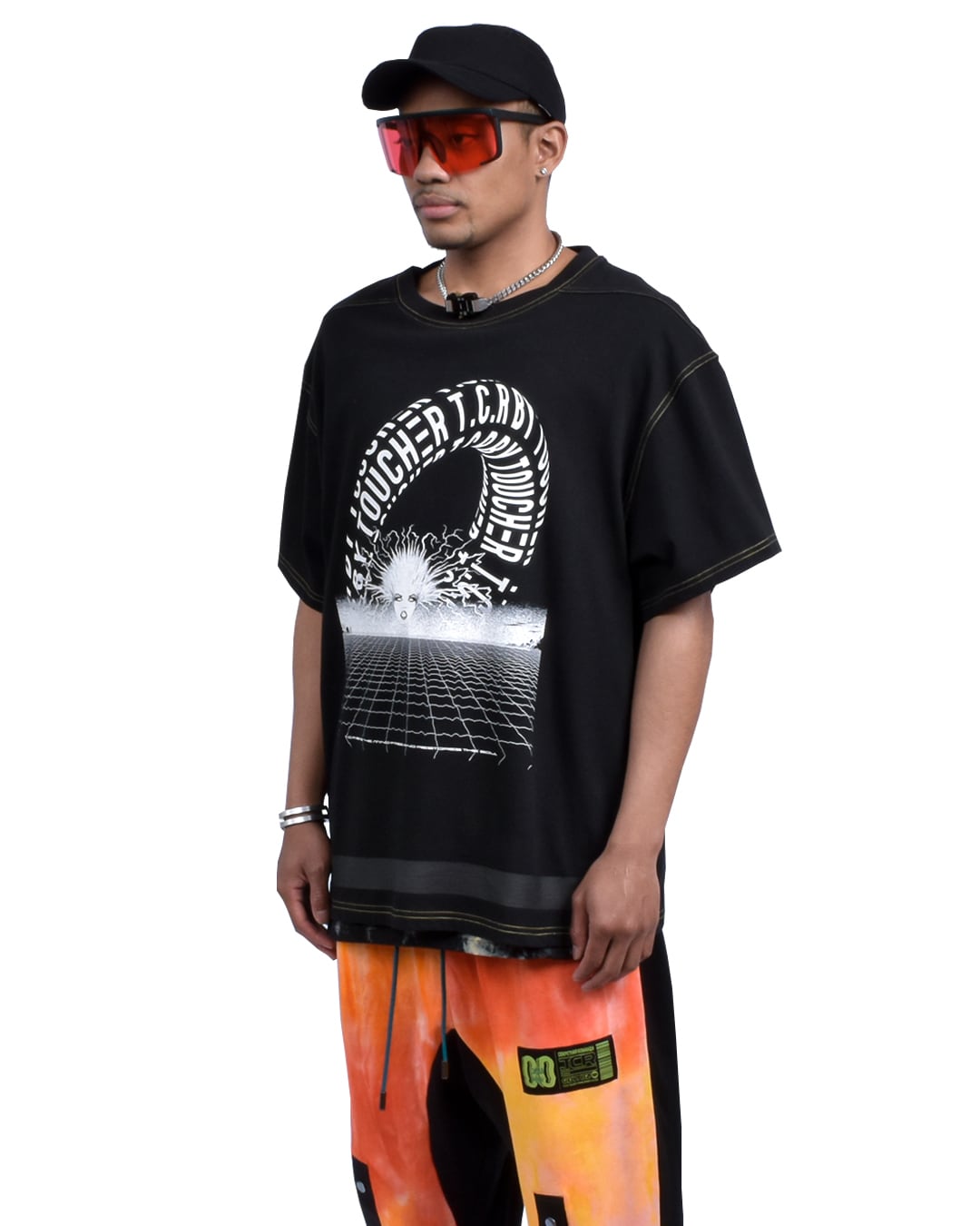 TUNNEL VISION OVERSIZED S/S TEE - BLACK/YELLOW