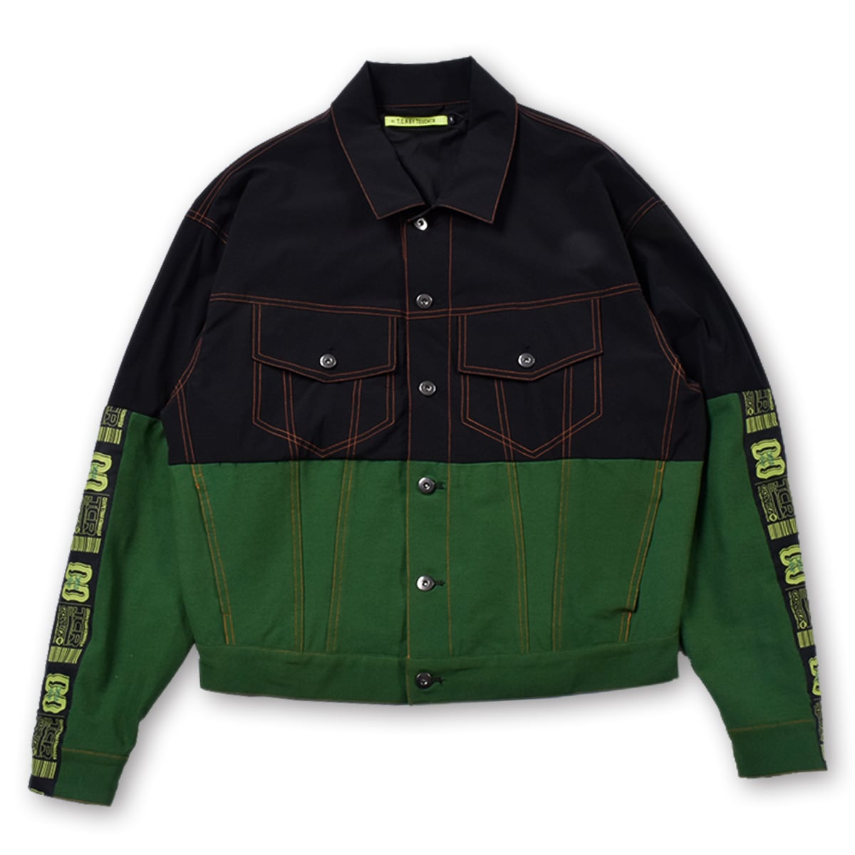 T.C.R EQUIPMENT TRUCKER JACKET V2 - BLACK/GREEN