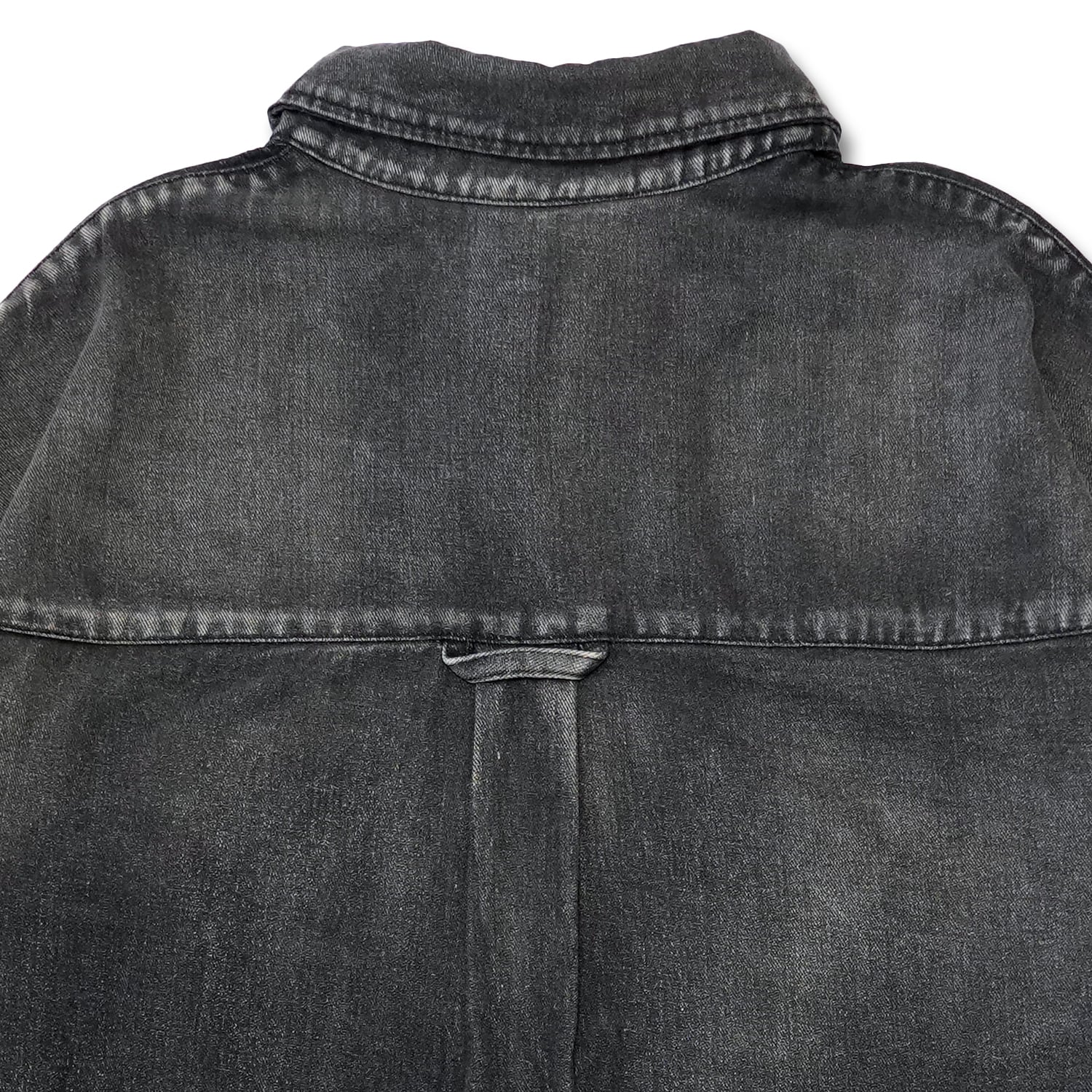 T.C.R DESTROYED OVERSIZED DENIM SHIRT - BLACK