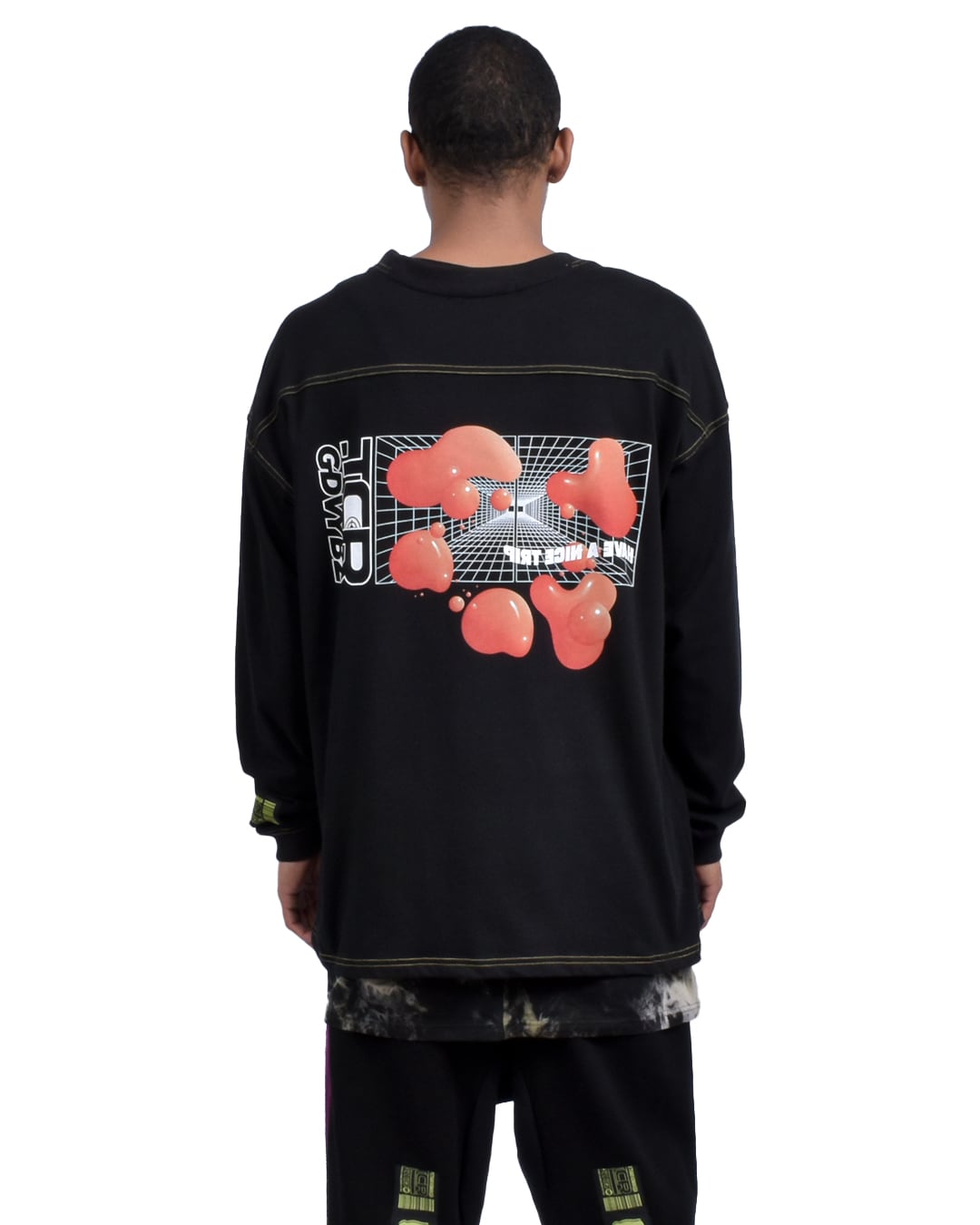 RAVER OVERSIZED L/S TEE - BLACK/YELLOW