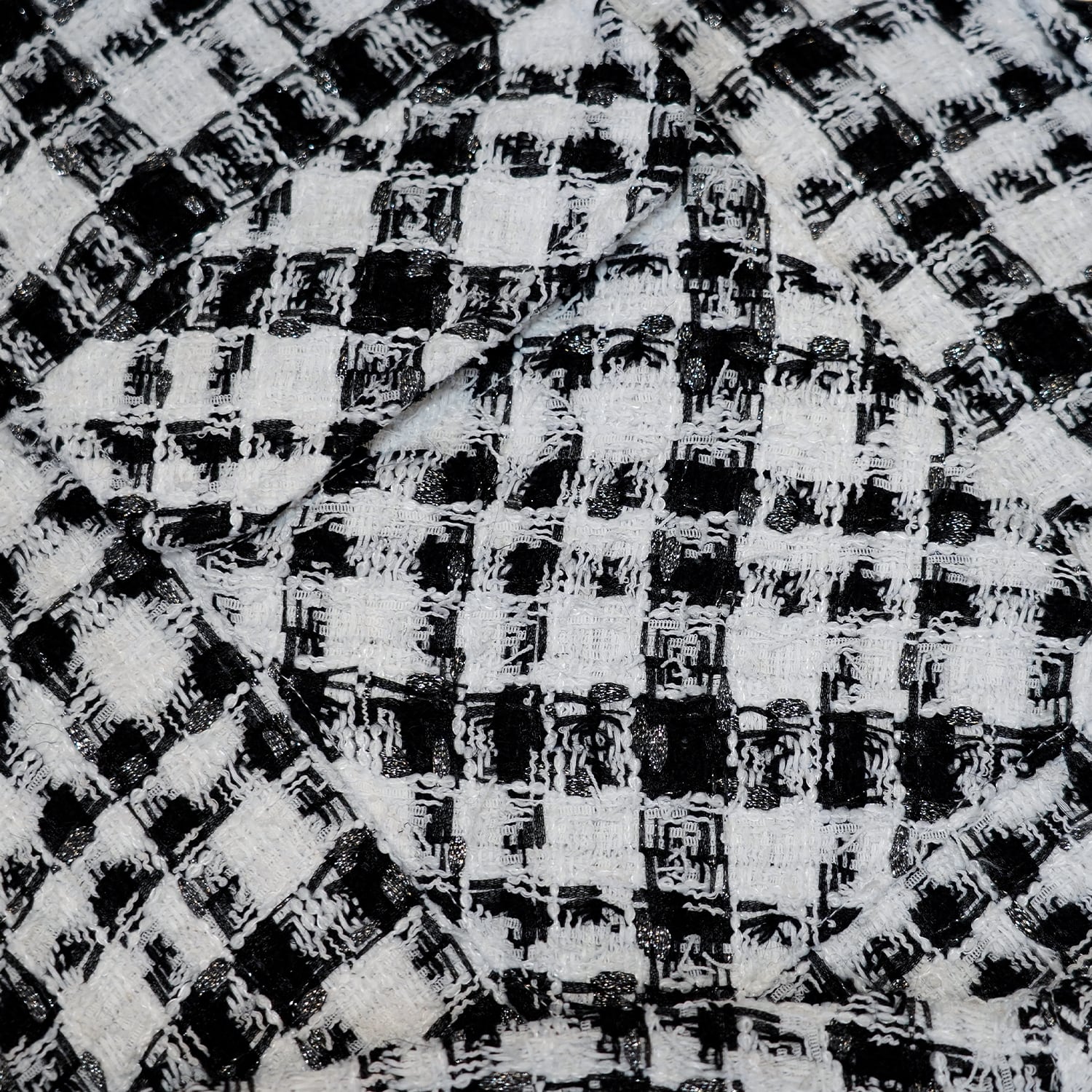 T.C.R MONOGRAM LOGO TWEED SHIRTS JACKET - BLACK / WHITE