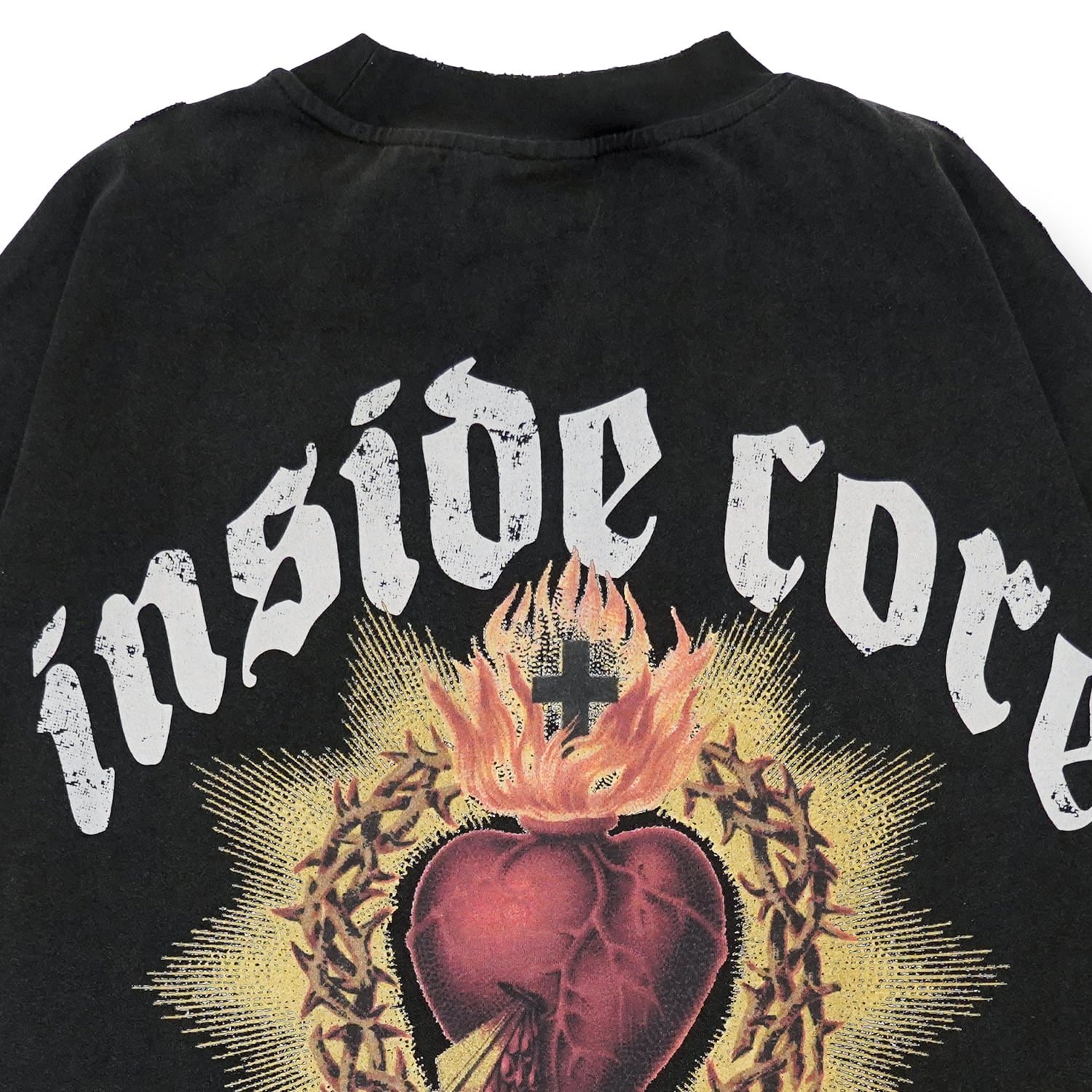 T.C.R DISTINY WASHED DAMAGE L/S TEE - BLACK