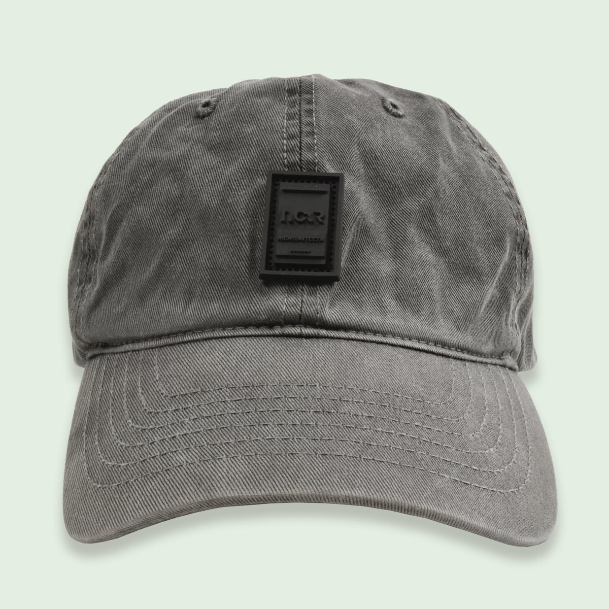 RUBBER LOGO WASHED CAP - GRAY