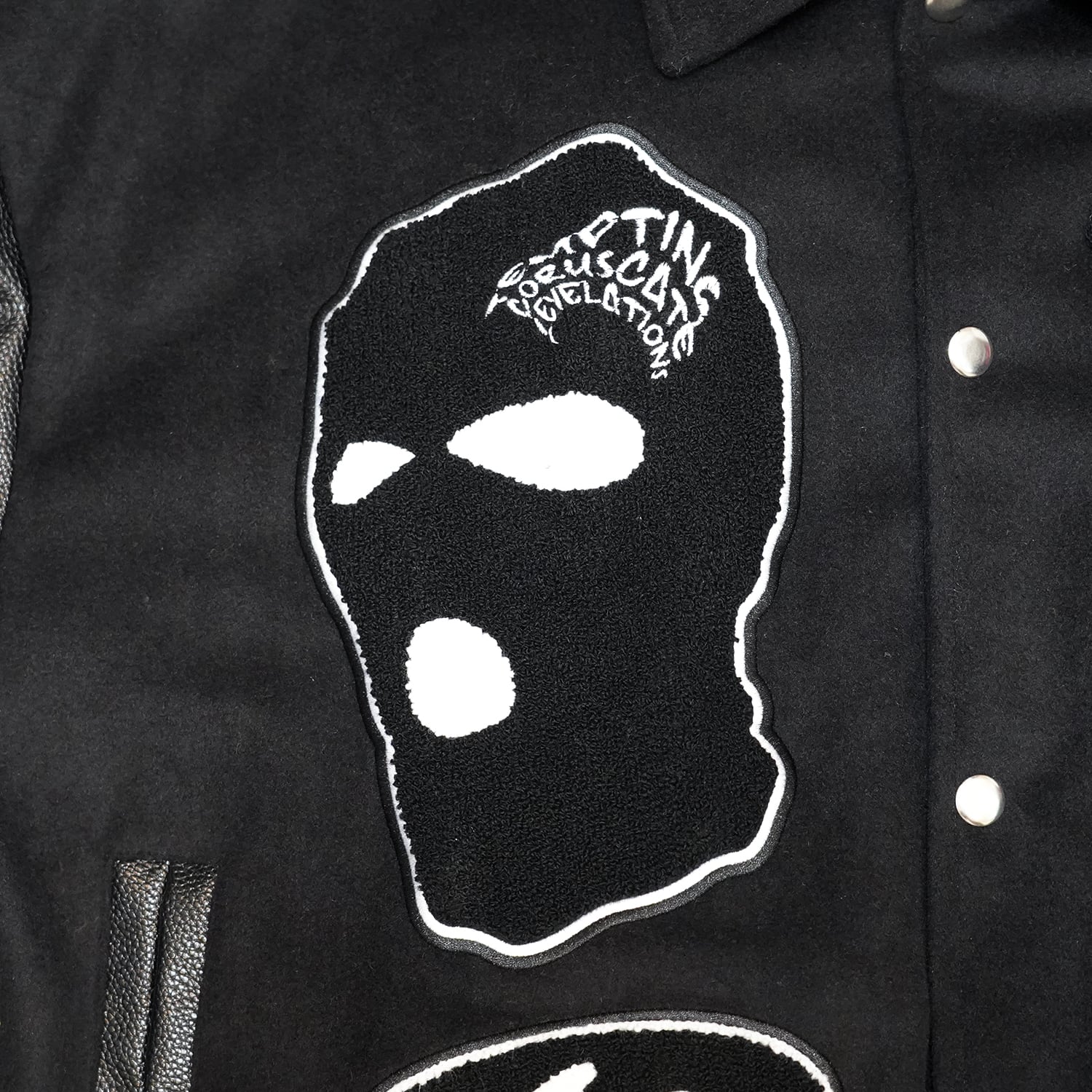 T.C.R RAVER GANG VARSITY LEATHER JACKET - BLACK