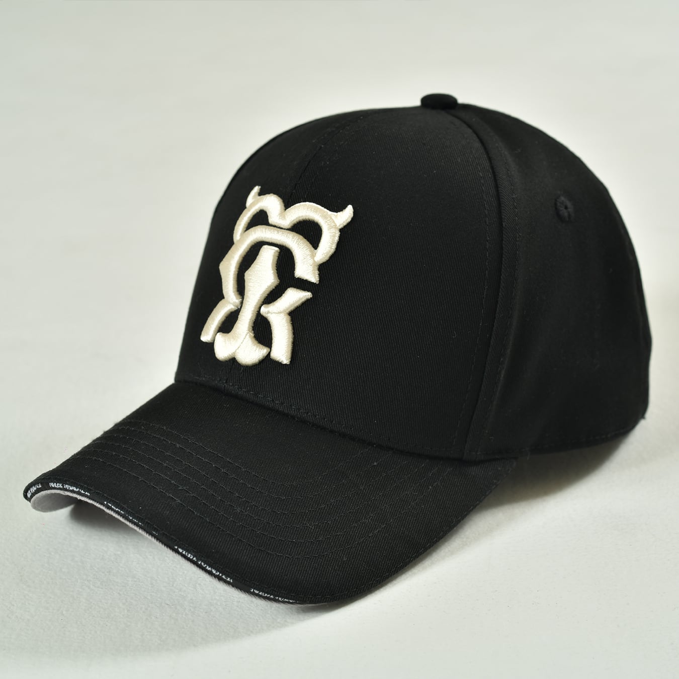 T.C.R MONOGRAM LOGO 6PANEL JESUS CAP - BLACK