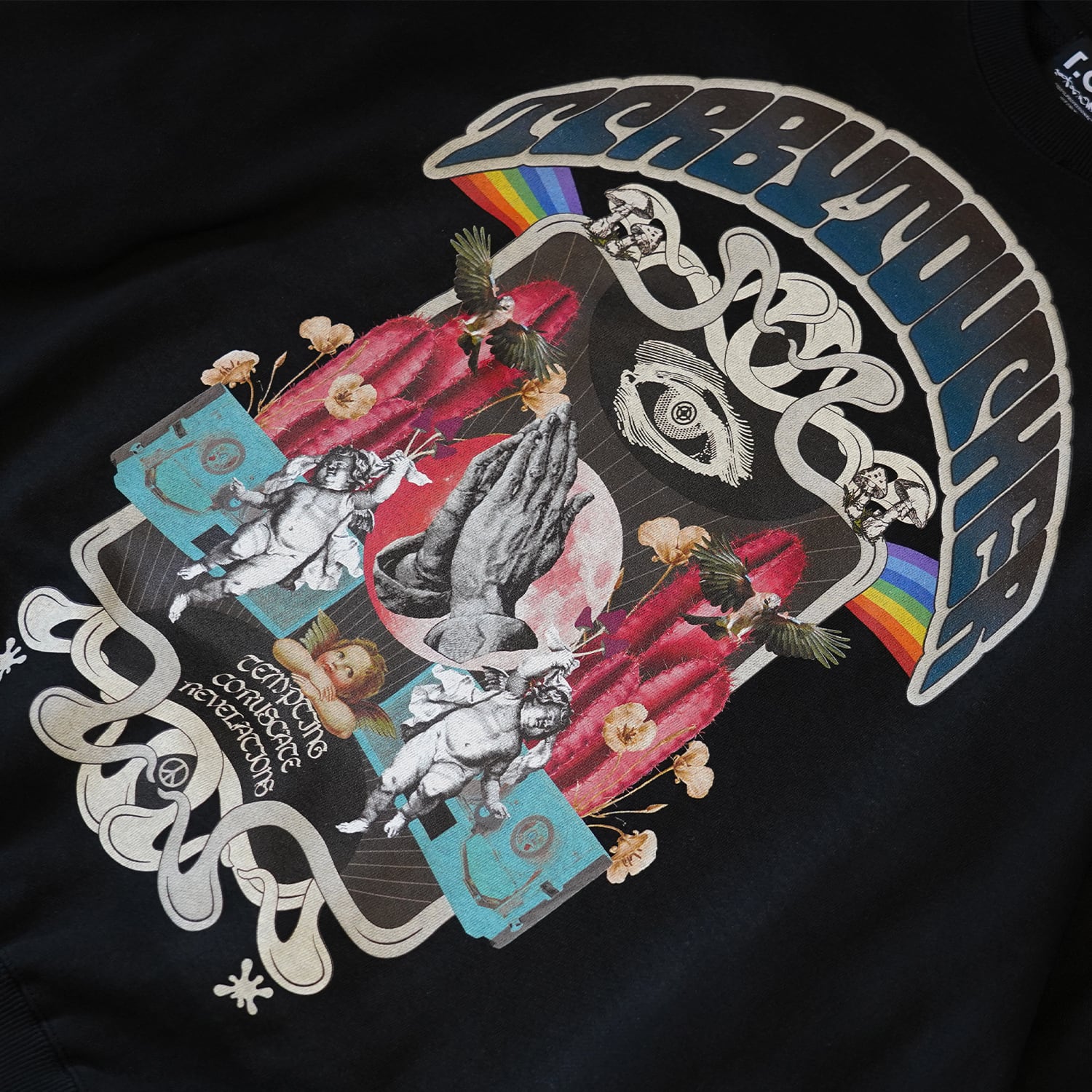 T.C.R MUSHROOM WIDE FIT CREW NECK SWEAT - BLACK