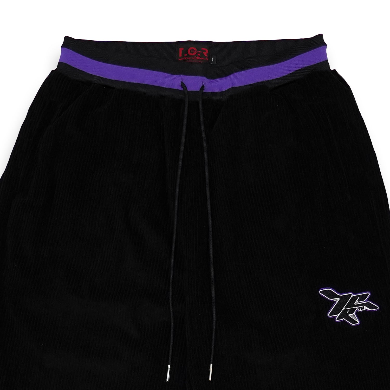 T.C.R CORDUROY WIDE EASY PANTS - BLACK