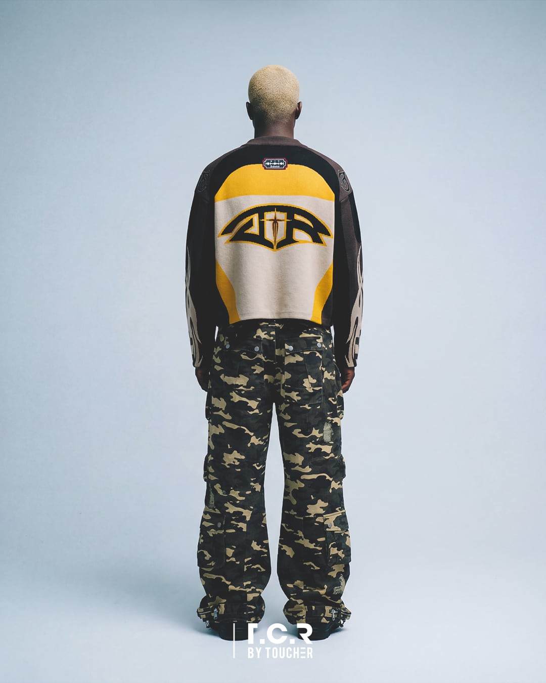 T.C.R RACING ZIP-UP KNIT SWEATER - MULTI