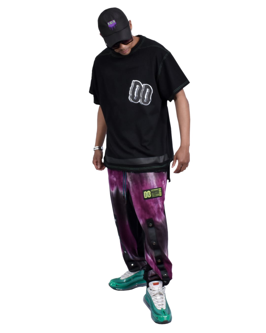 THERMOGRAPHY OVERSIZED S/S TEE - BLACK/GREEN