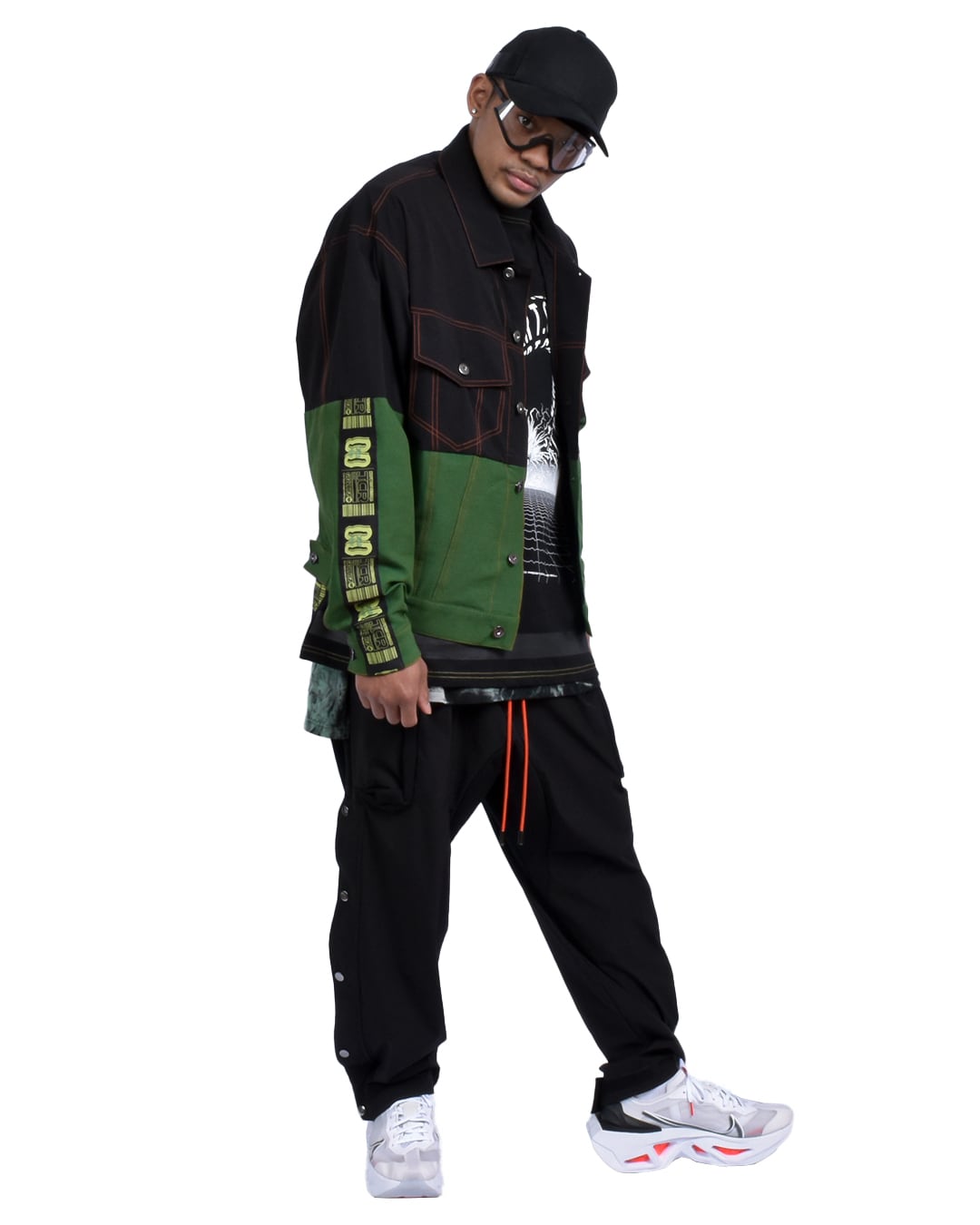 T.C.R EQUIPMENT TRUCKER JACKET V2 - BLACK/GREEN