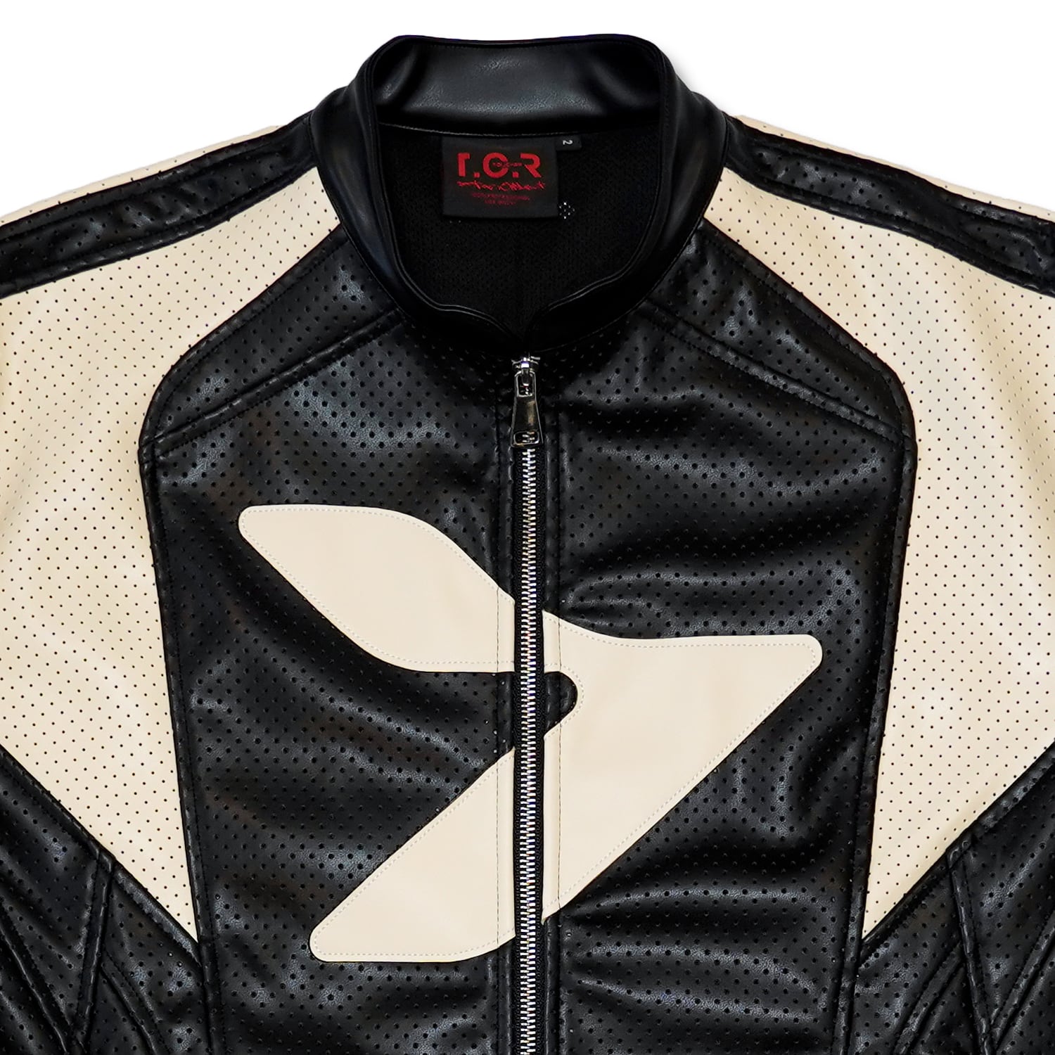 T.C.R MAVERIK MESH LEATHER MOTO JACKET - BLACK