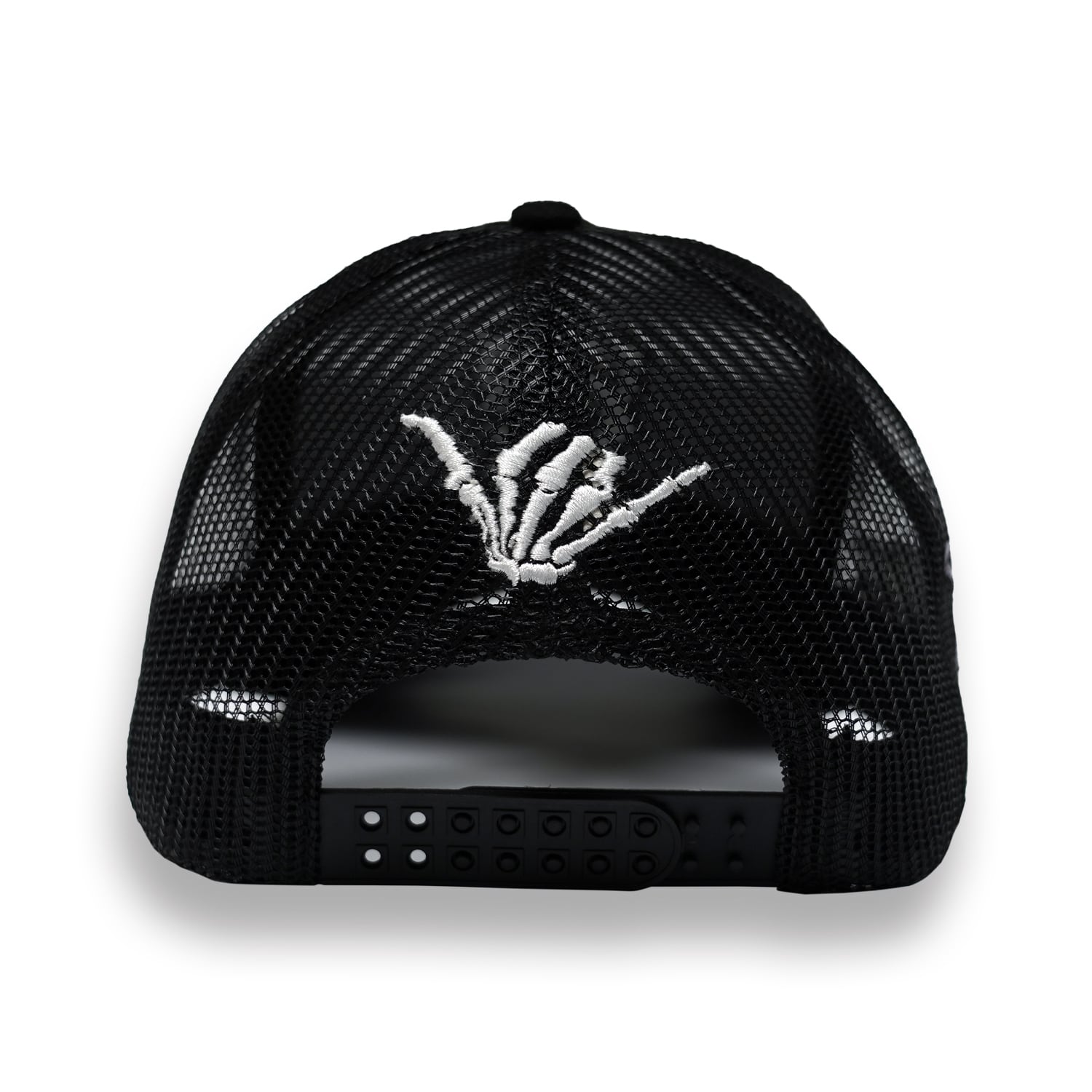 T.C.R MONOGRAM LOGO SUEDE TRUCKER CAP - BLACK