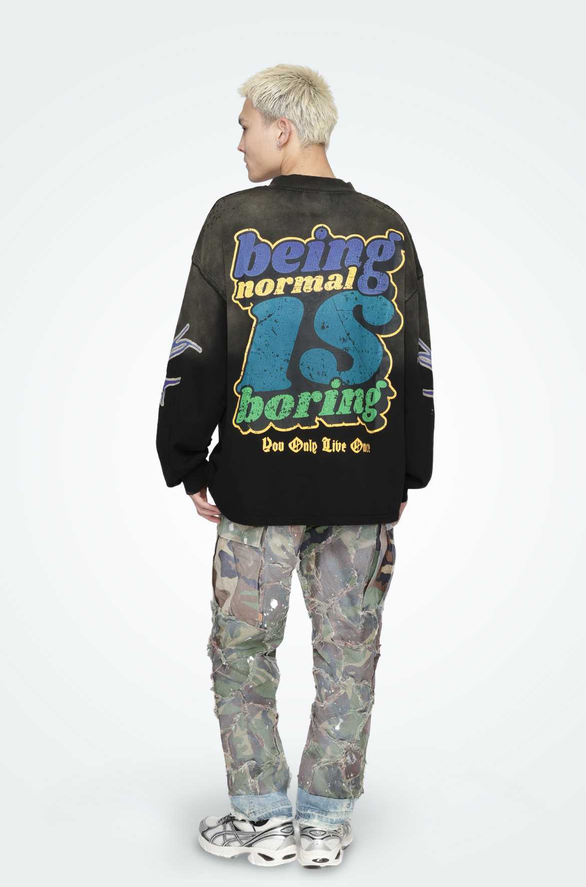 T.C.R Y.O.L.O. FADED L/S TEE - BLACK