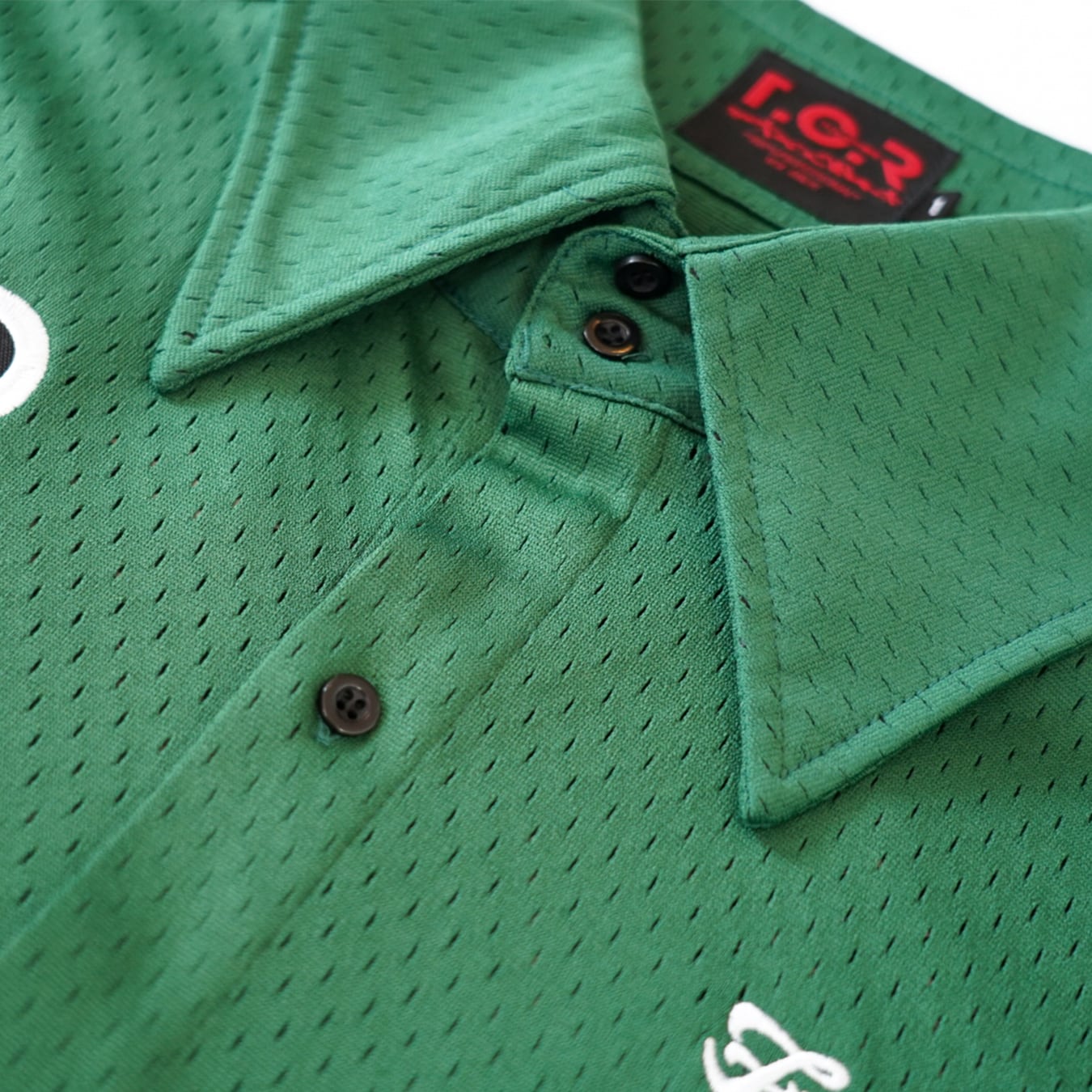 T.C.R LIGHTNING LOGO L/S MESH SHIRTS - GREEN