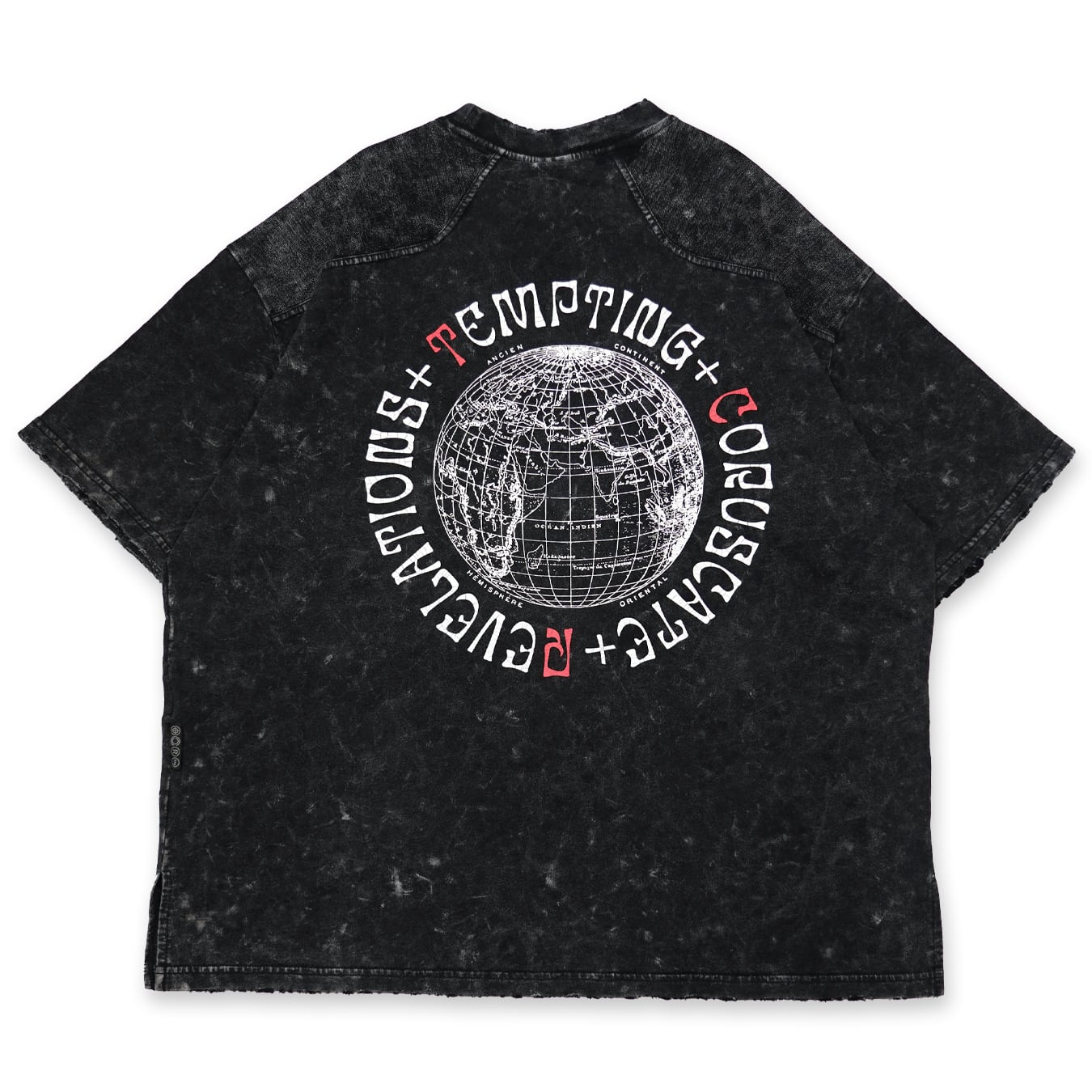 T.C.R ANGELS WASHED S/S PANEL TEE - BLACK