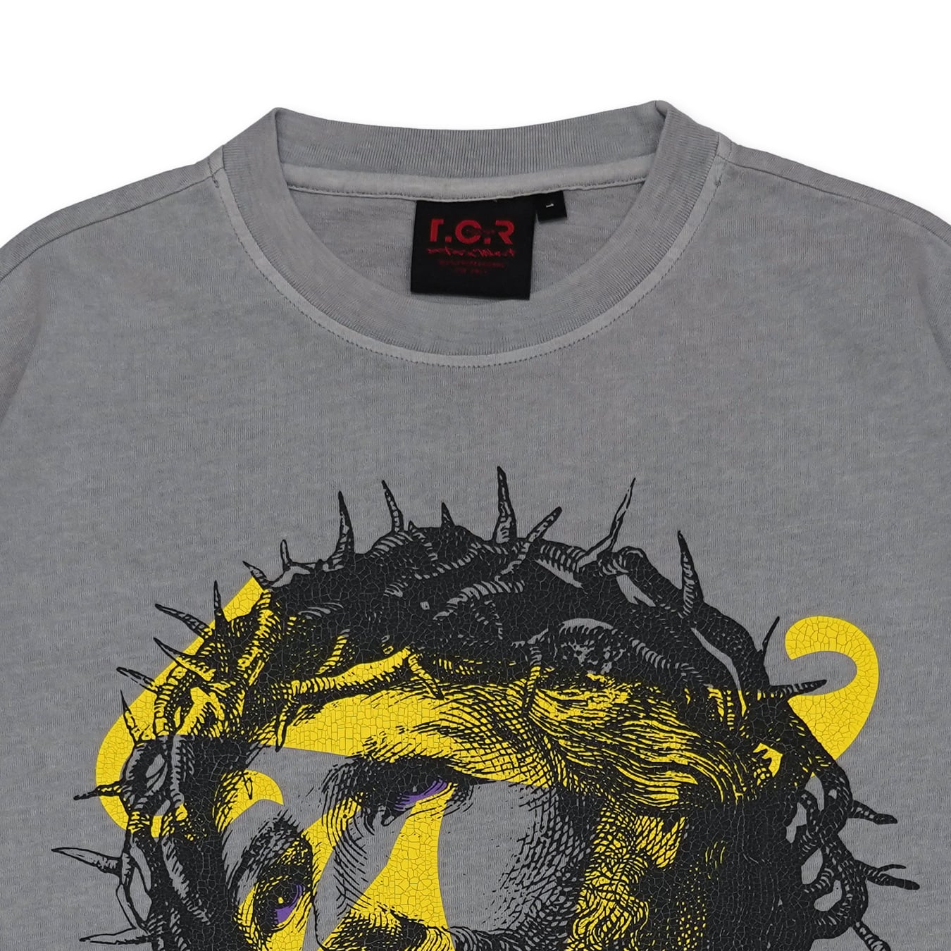 T.C.R LIGHTNING JESUS WASHED S/S TEE - ASH GRAY