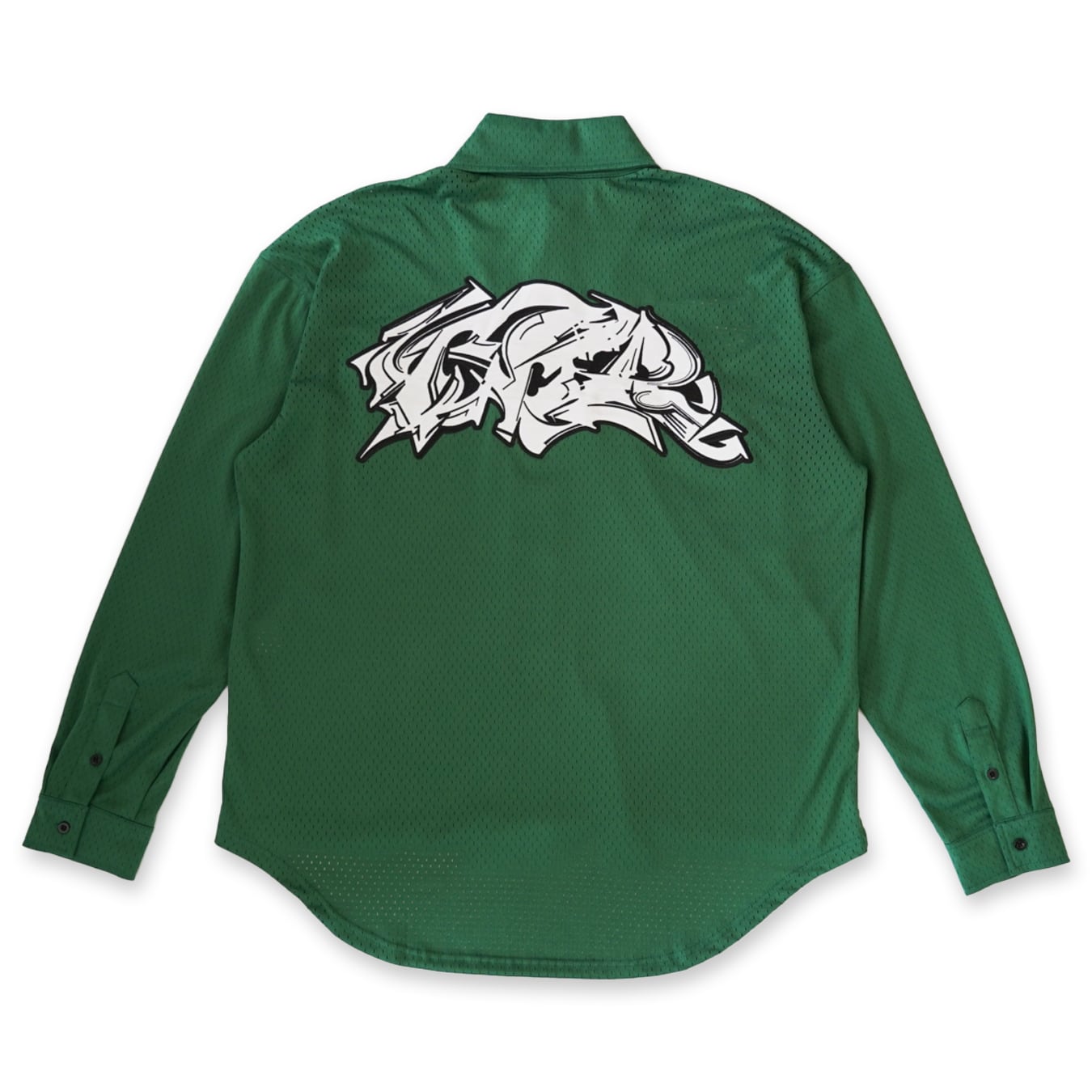 T.C.R LIGHTNING LOGO L/S MESH SHIRTS - GREEN