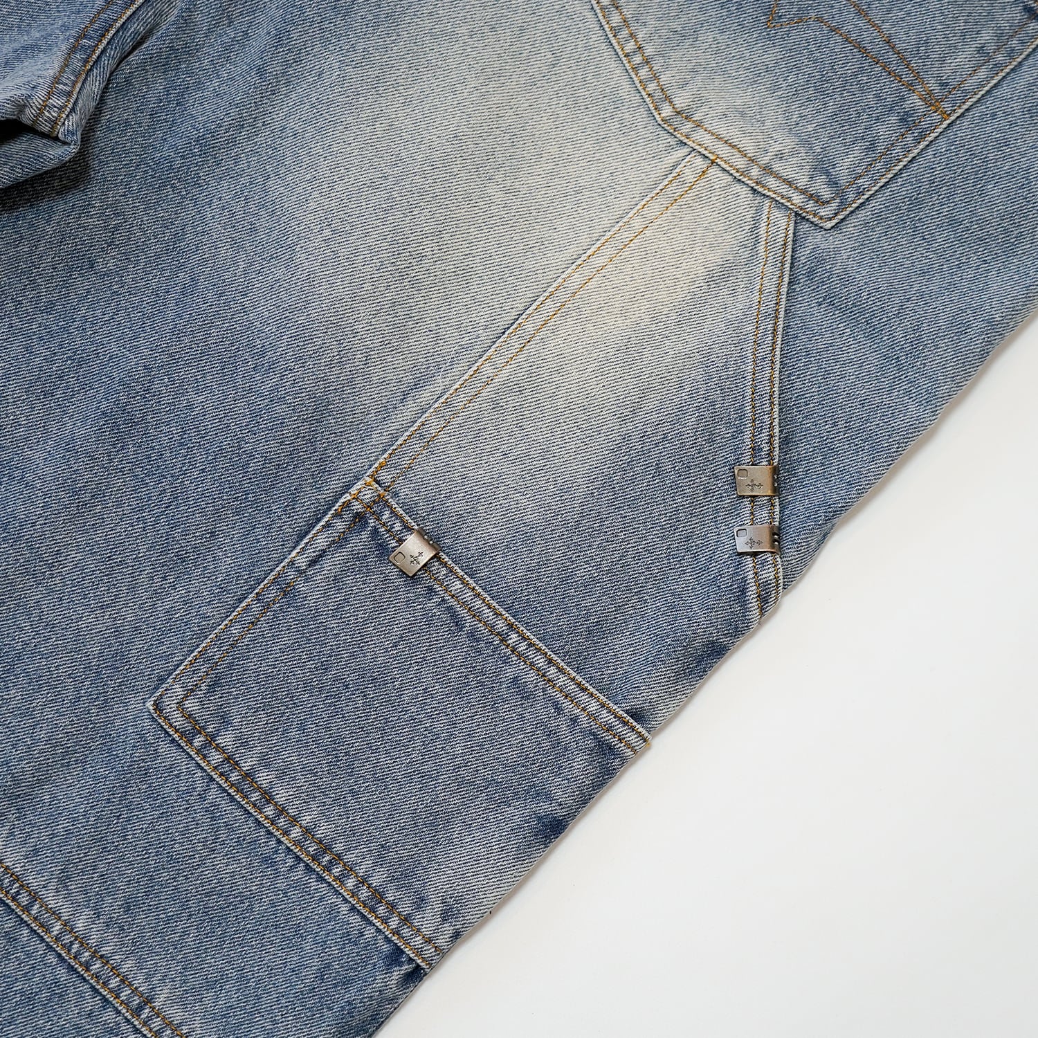 T.C.R DOUBLE KNEE DAMAGE SHORTS - BLUE