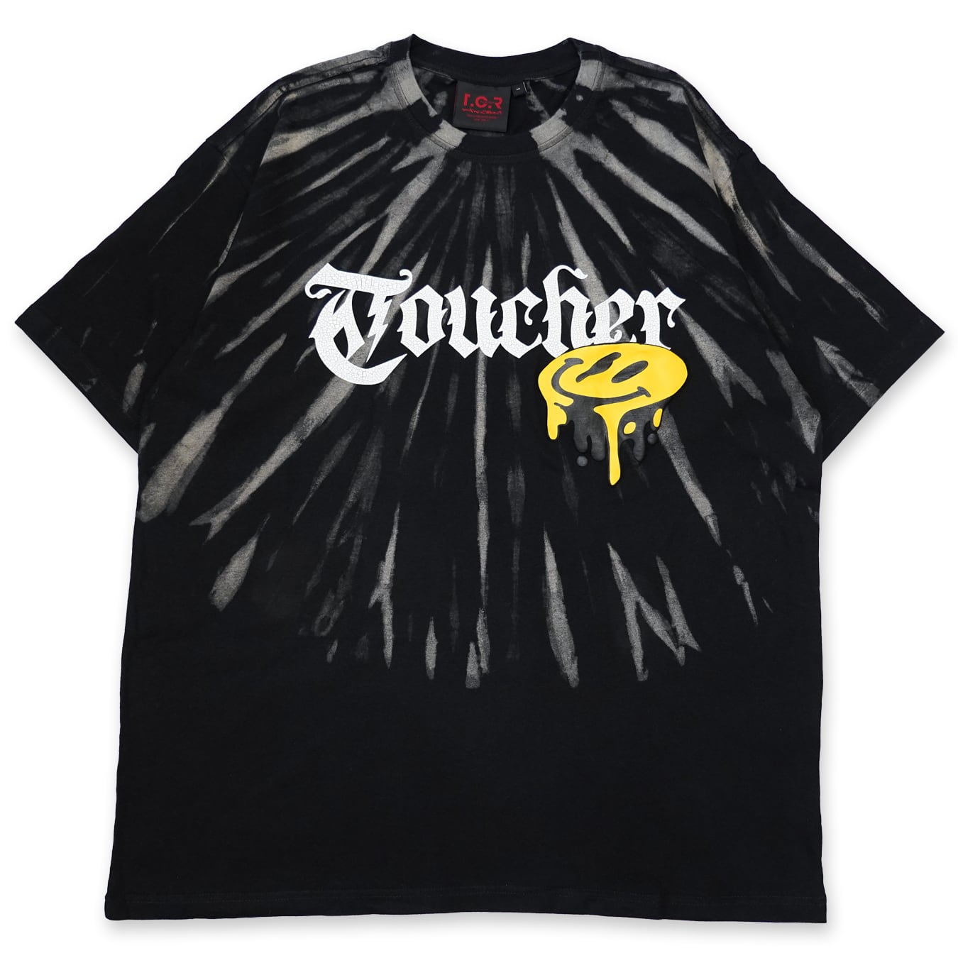 T.C.R DRIP SMILE TIE DYE S/S TEE - BLACK