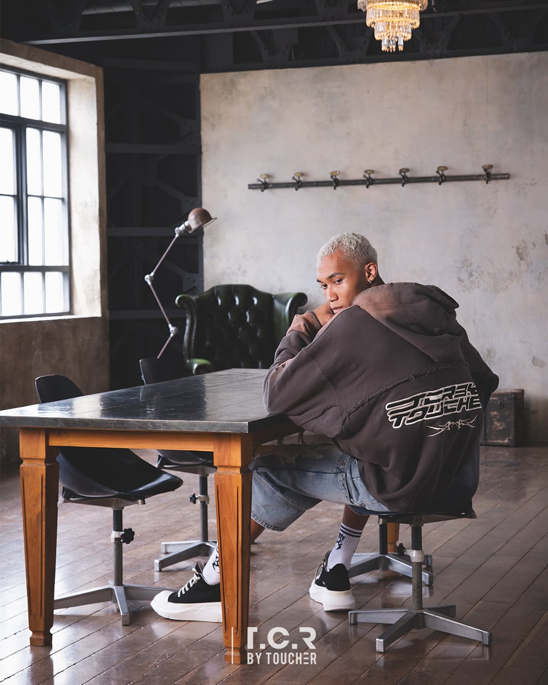 T.C.R THRONES ACID HOODIE - GRAY