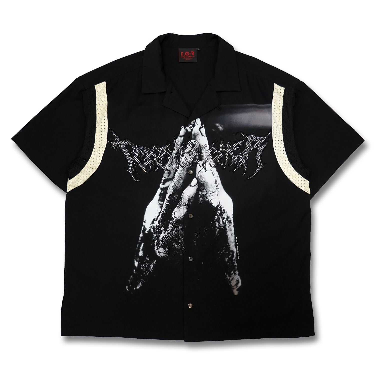 T.C.R PRAYER WIDE FIT BOWLING SHIRTS - BLACK
