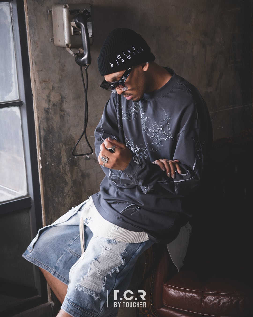 T.C.R CHROME ARMOR L/S TEE - BLACK