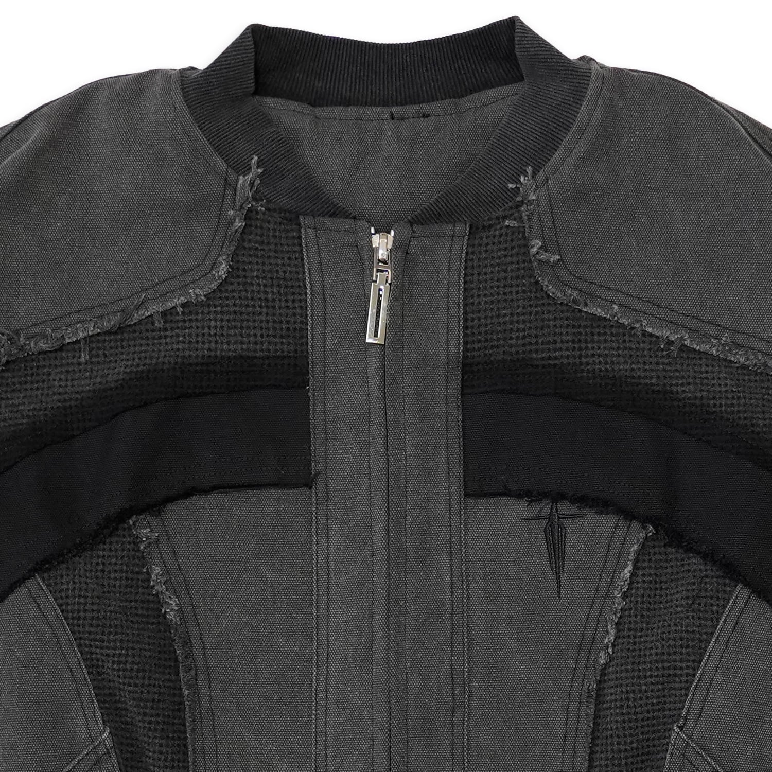 T.C.R DISTRESSED SPLICED BLOUSON - GRAY