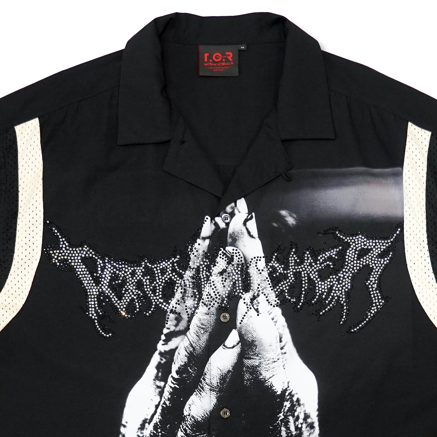 T.C.R PRAYER WIDE FIT BOWLING SHIRTS - BLACK