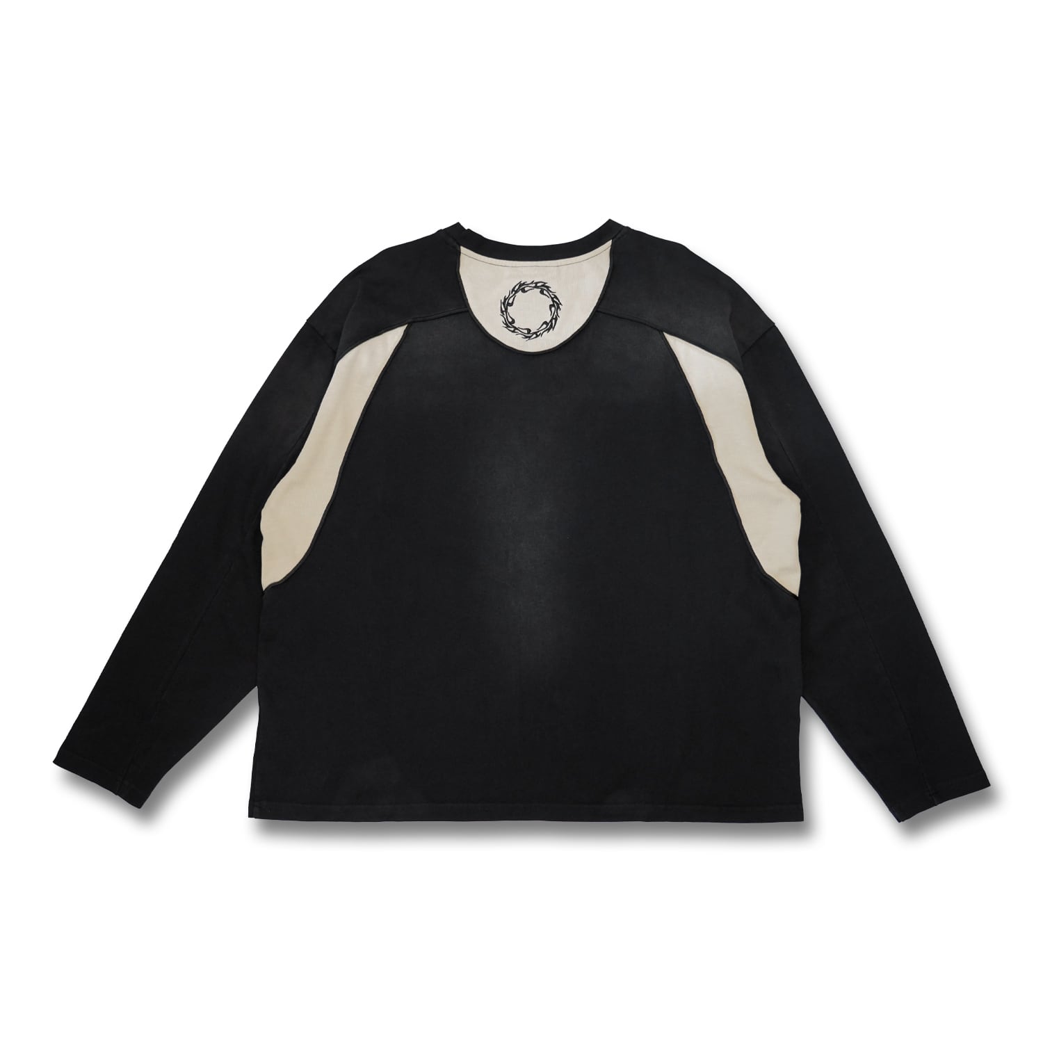 T.C.R DARK RIDER WASHED SPLICED L/S TEE - BLACK
