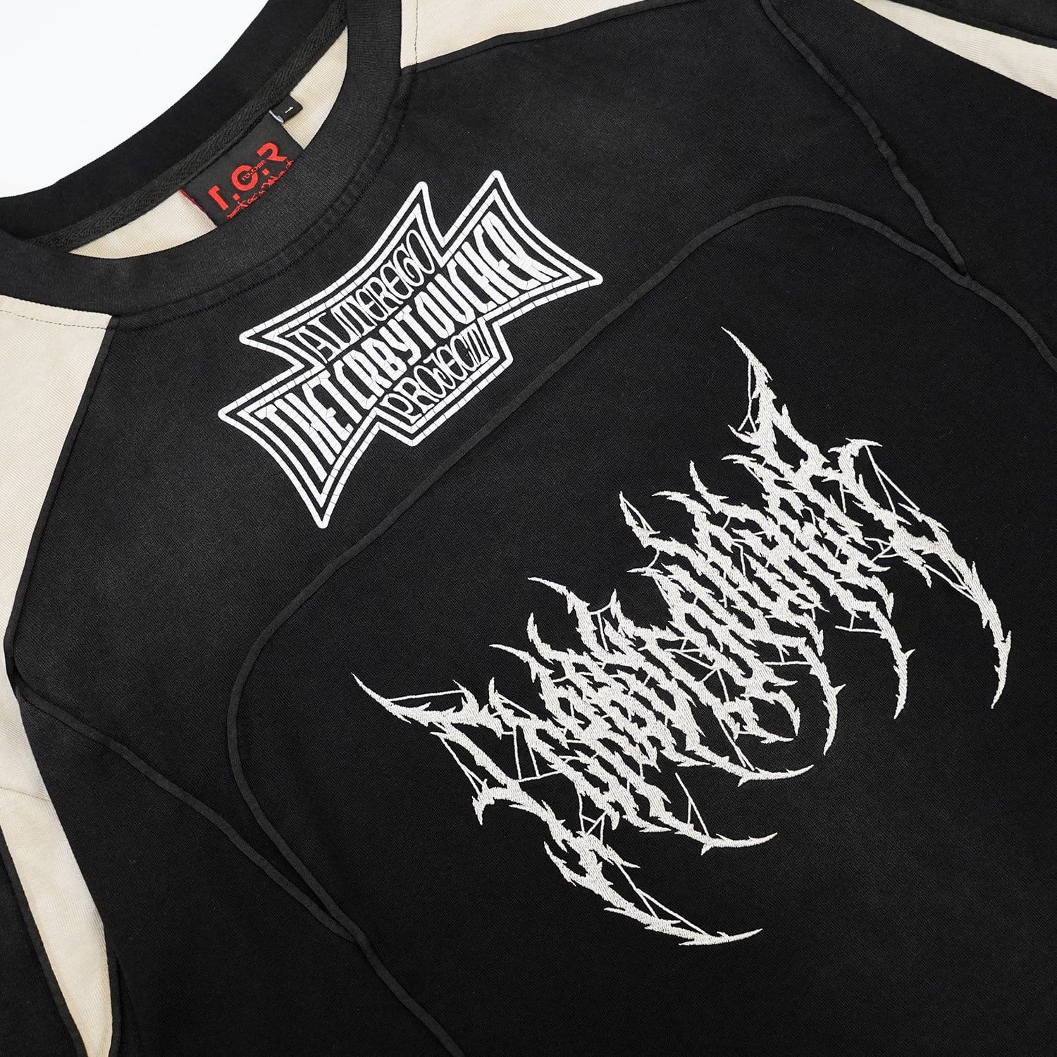 T.C.R DARK RIDER WASHED SPLICED L/S TEE - BLACK