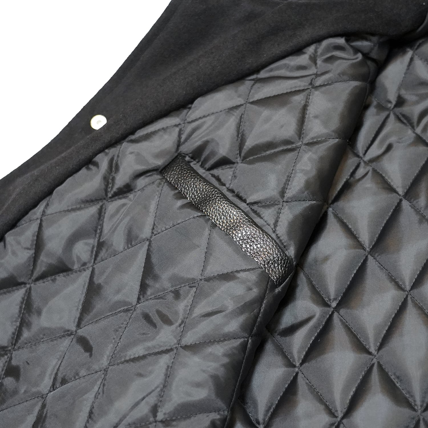 T.C.R RAVER GANG VARSITY LEATHER JACKET - BLACK