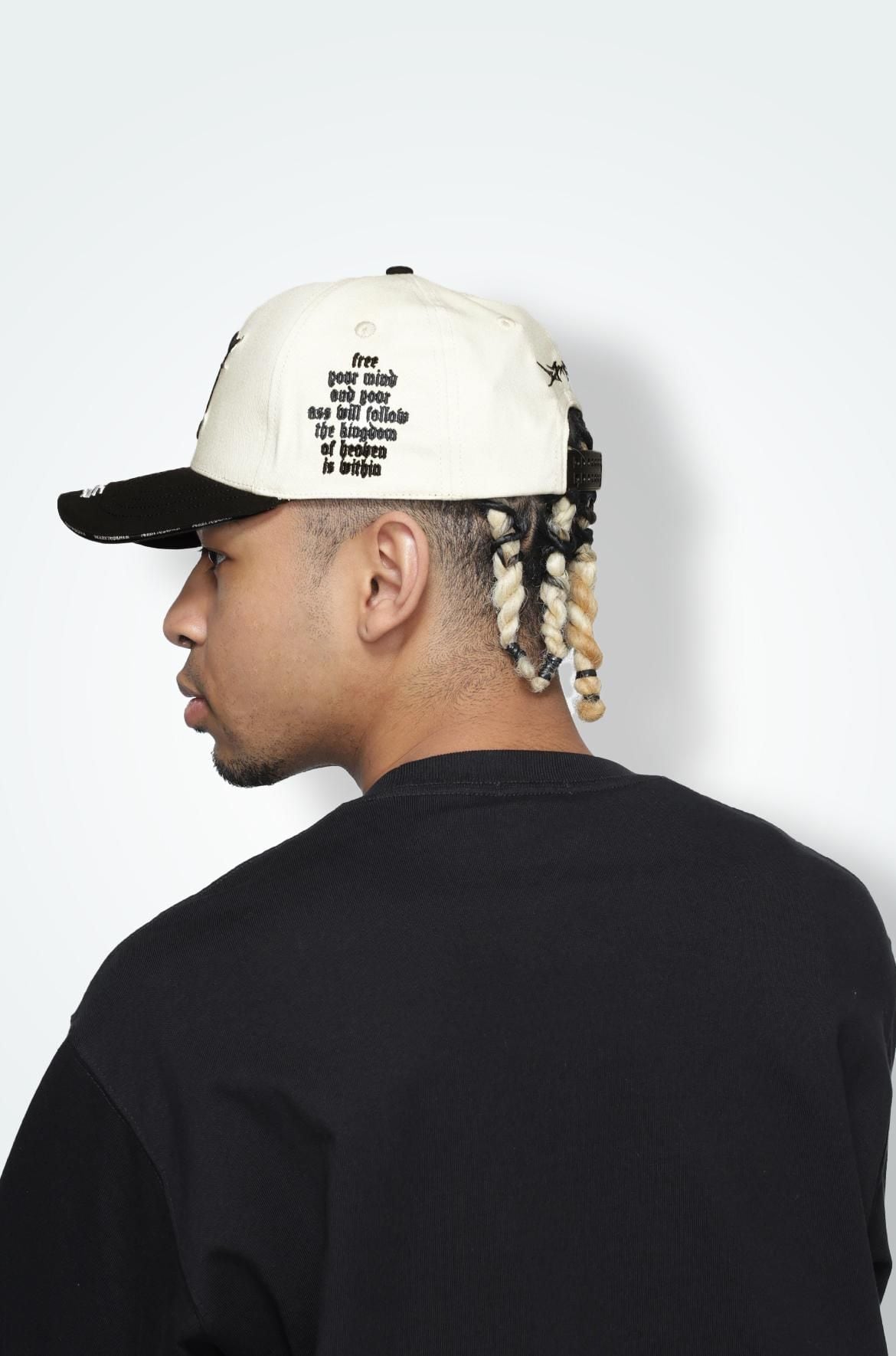 T.C.R  FREE YOUR MIND 6PANEL CAP -  IVORY/BLACK