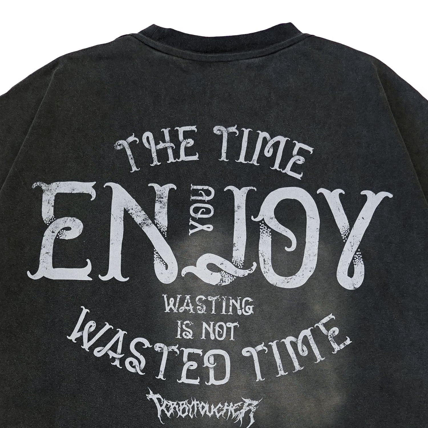 T.C.R JESUS RAVES  VINTAGE WASHED S/S TEE - BLACK