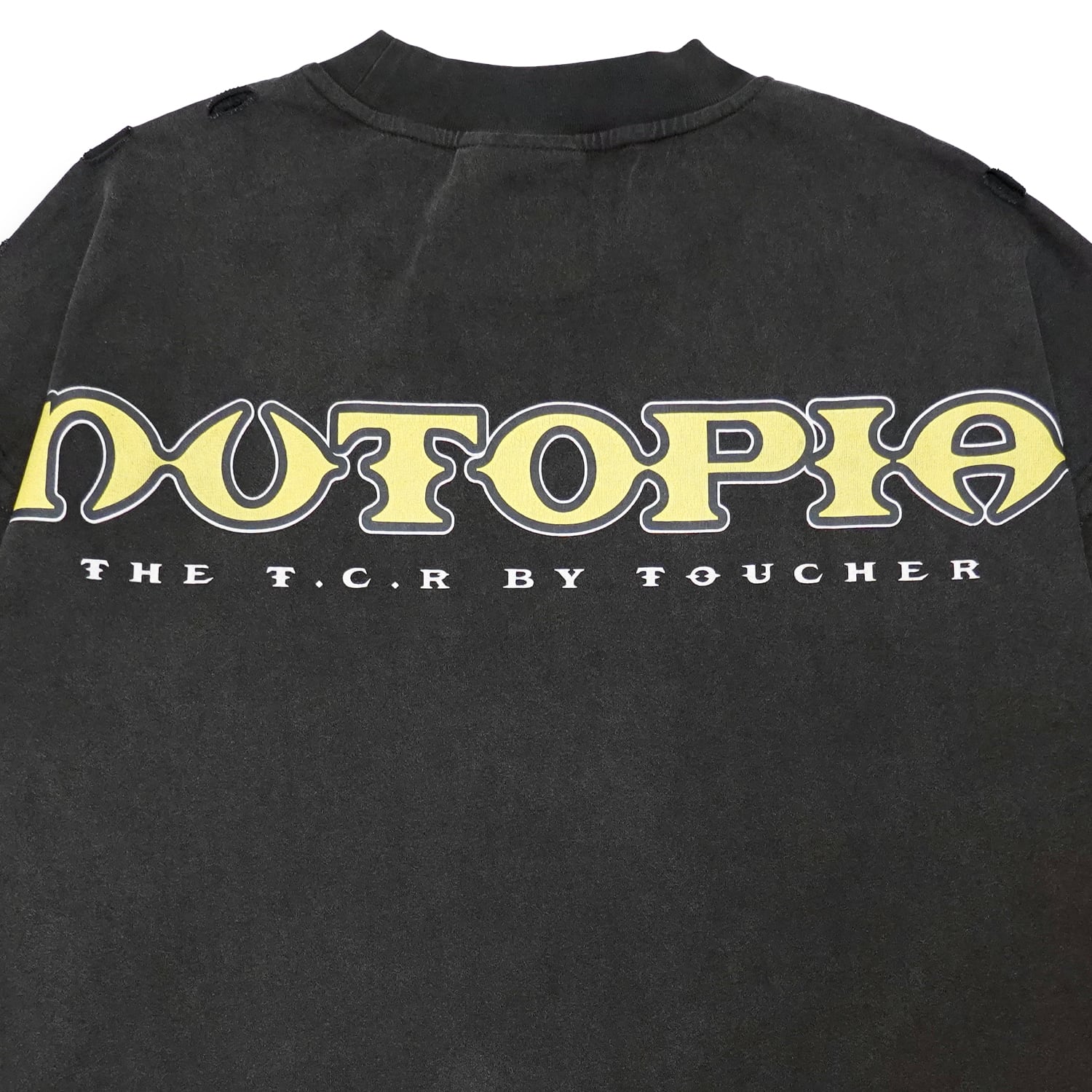 T.C.R NUTOPIA WASHED DAMAGE L/S TEE - BLACK