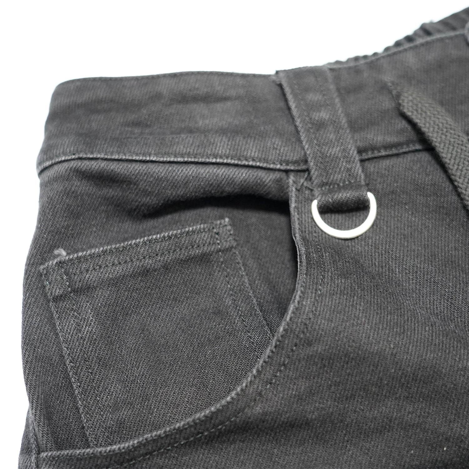 T.C.R INDUSTRIAL FADE CARGO LONG SHORTS - BLACK
