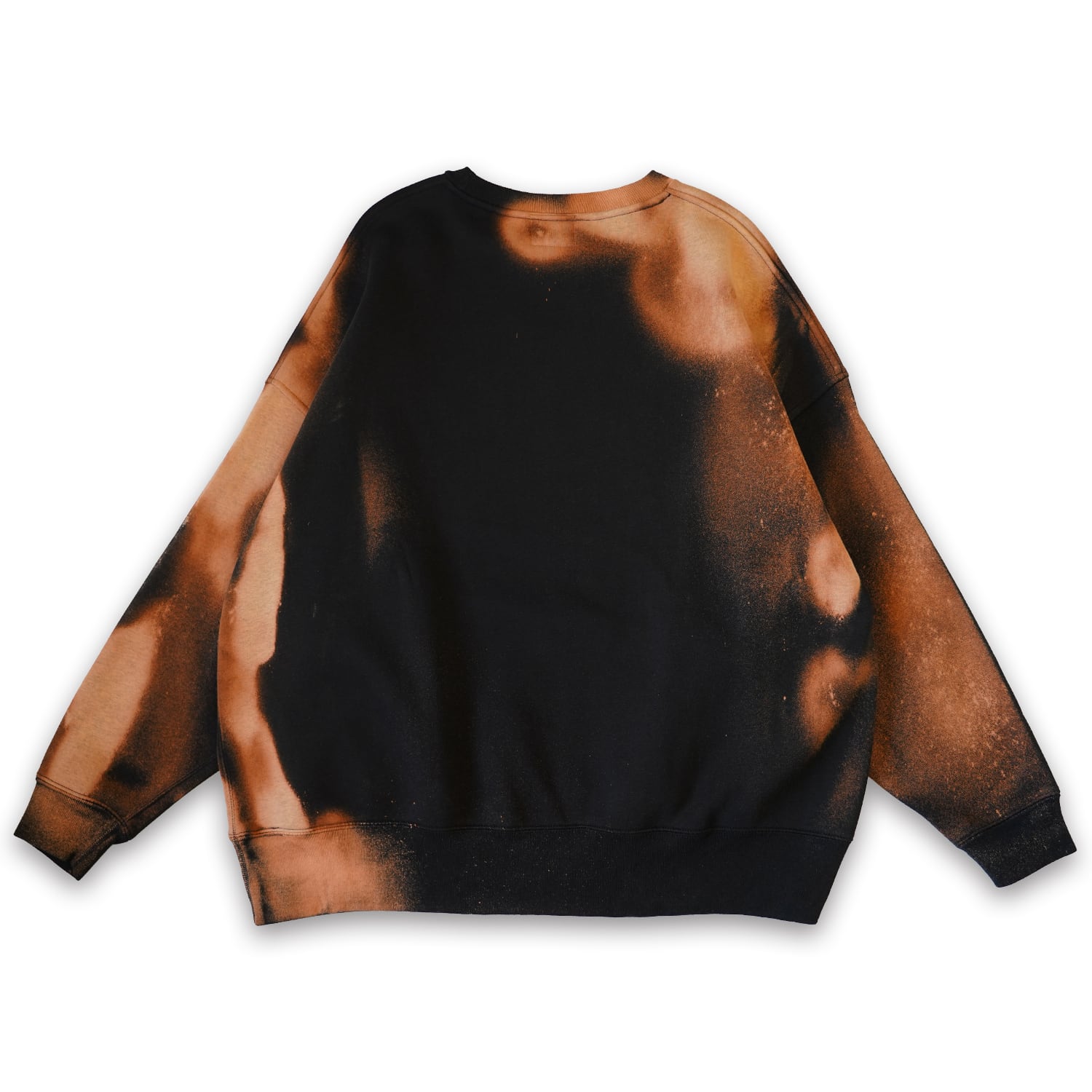 T.C.R TRYING GOD WIDE FIT CREW NECK BLEACH SWEAT - BLACK
