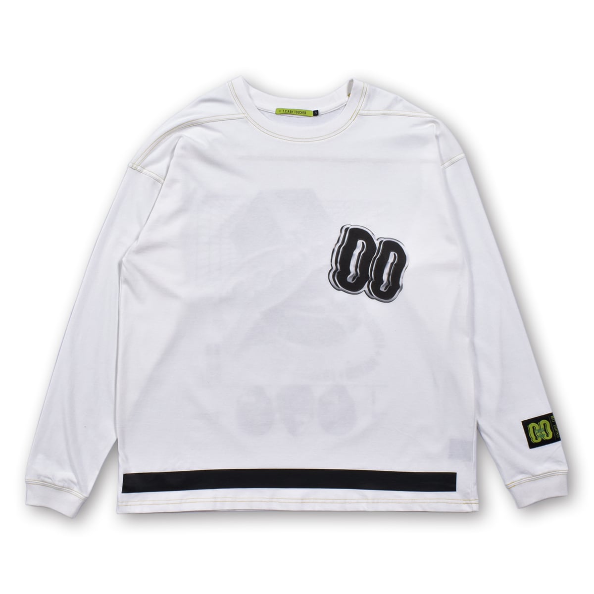 CELL OVERSIZED  L/S TEE - WHITE/YELLOW
