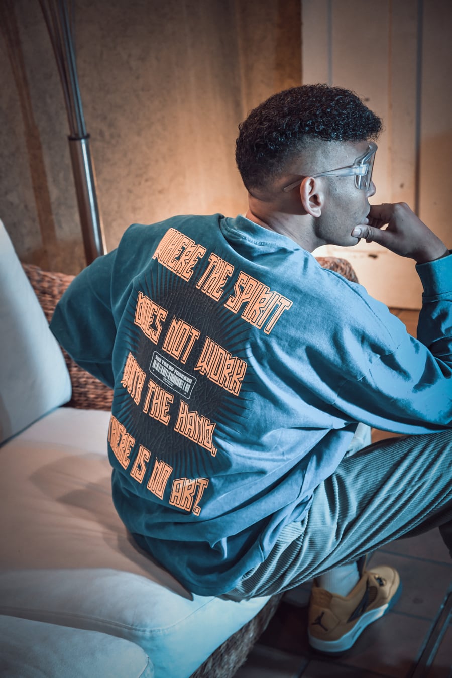 T.C.R MESSAGGIO L/S TEE - OLD BLUE GREEN