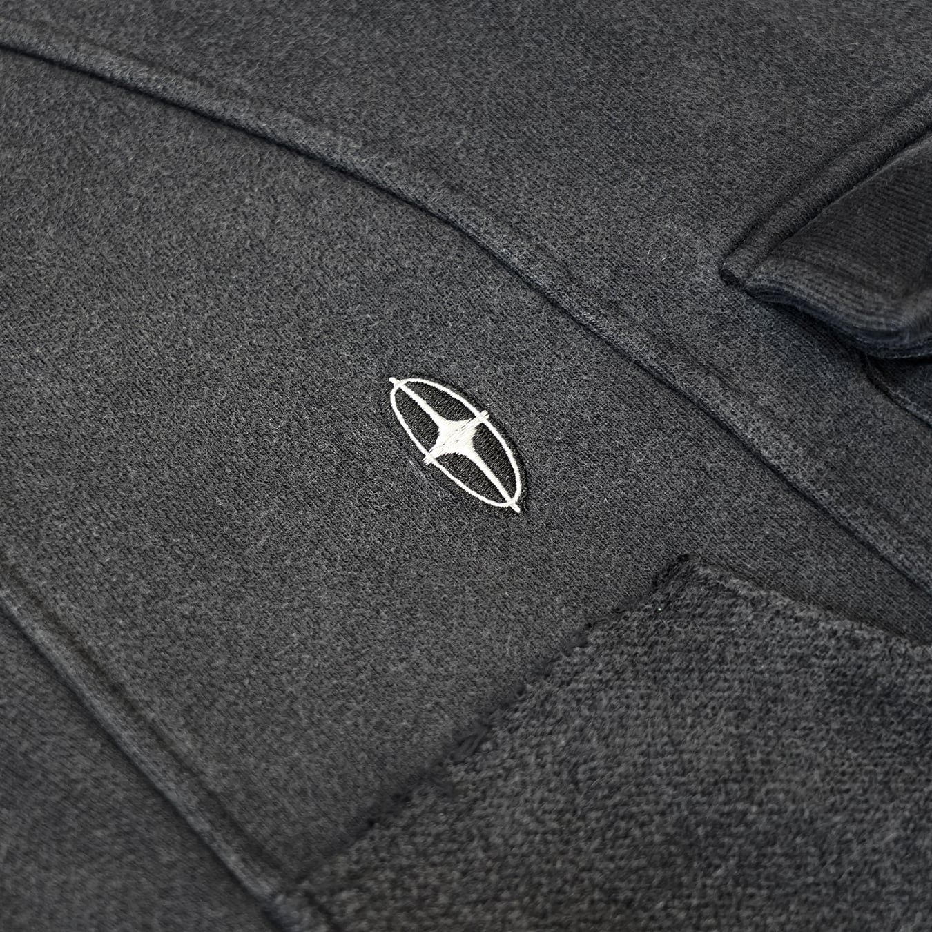 T.C.R DECONSTRUCTED WASHED ZIP-UP HOODIE - BLACK