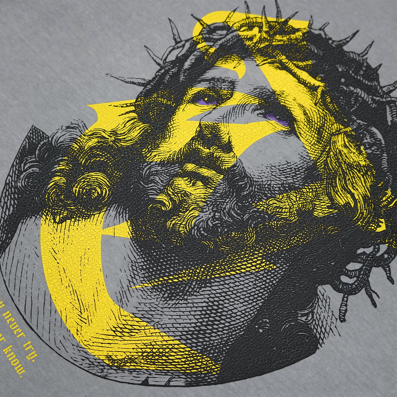 T.C.R LIGHTNING JESUS WASHED S/S TEE - ASH GRAY