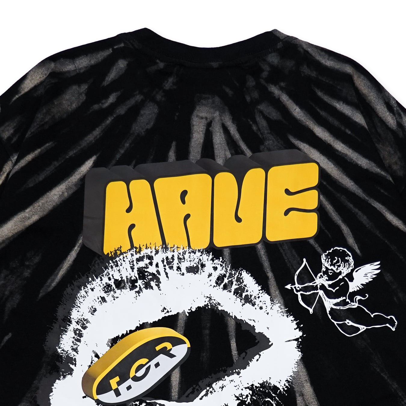 T.C.R DRIP SMILE TIE DYE S/S TEE - BLACK