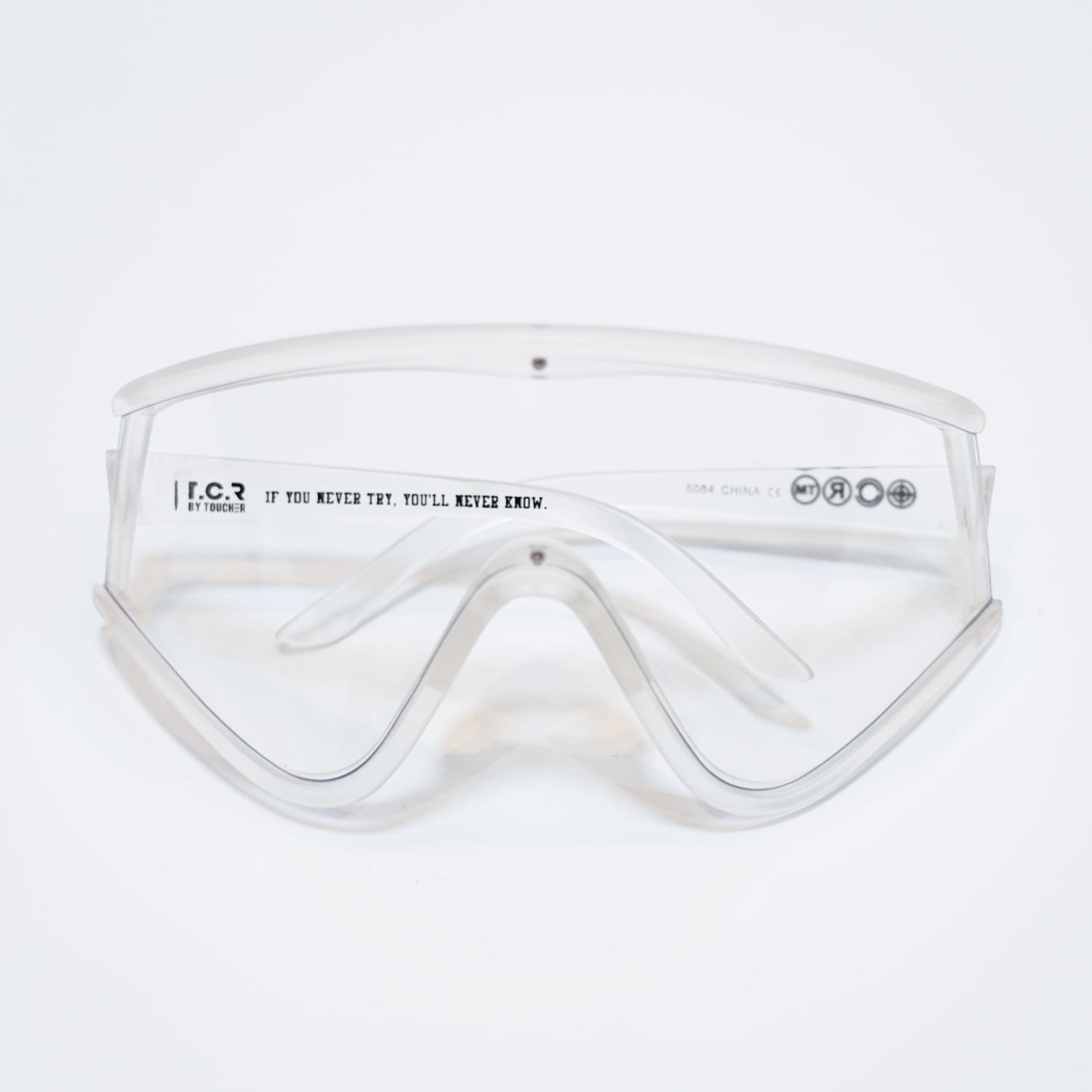 T.C.R OVERSIZED SHIELD SUNGLASS - EXCLUSIVE - CLEAR