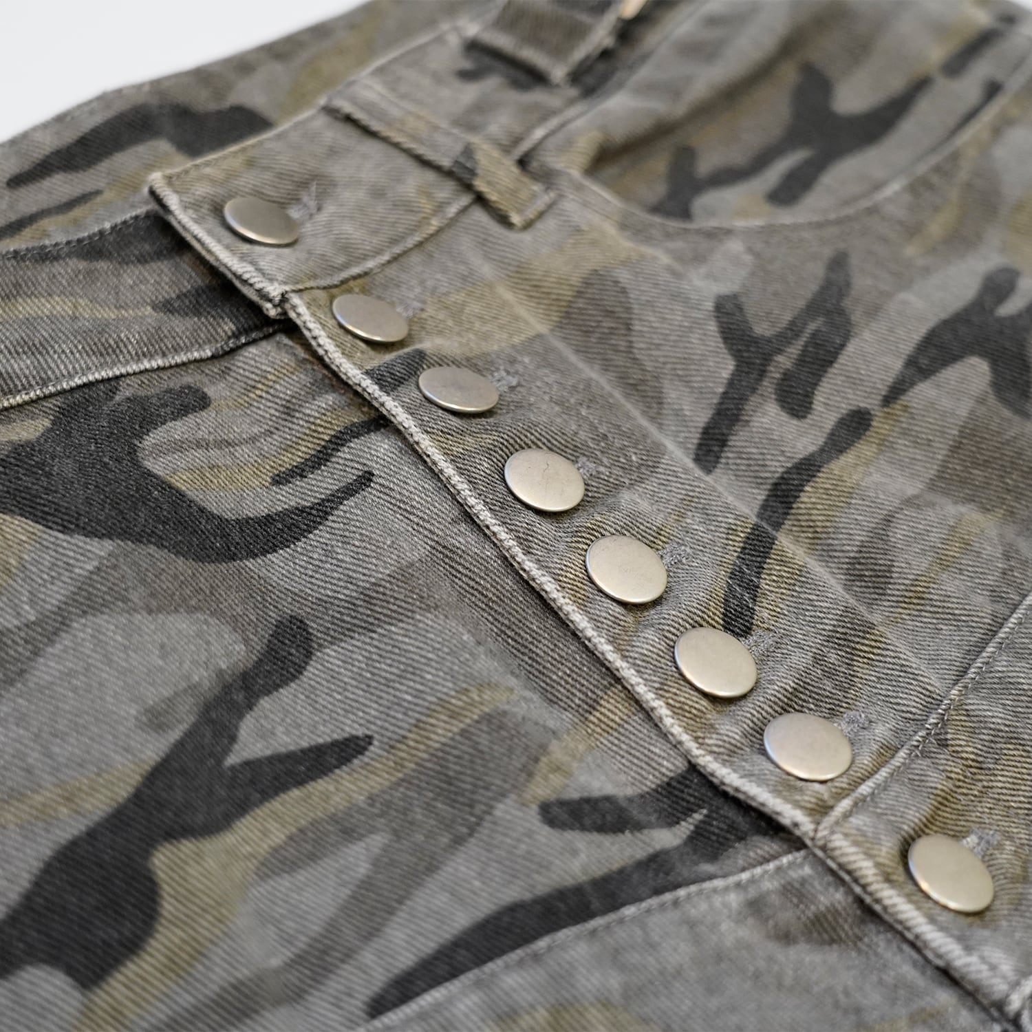 T.C.R WASHED DOUBLE WAIST BAGGY PANTS - GRAY