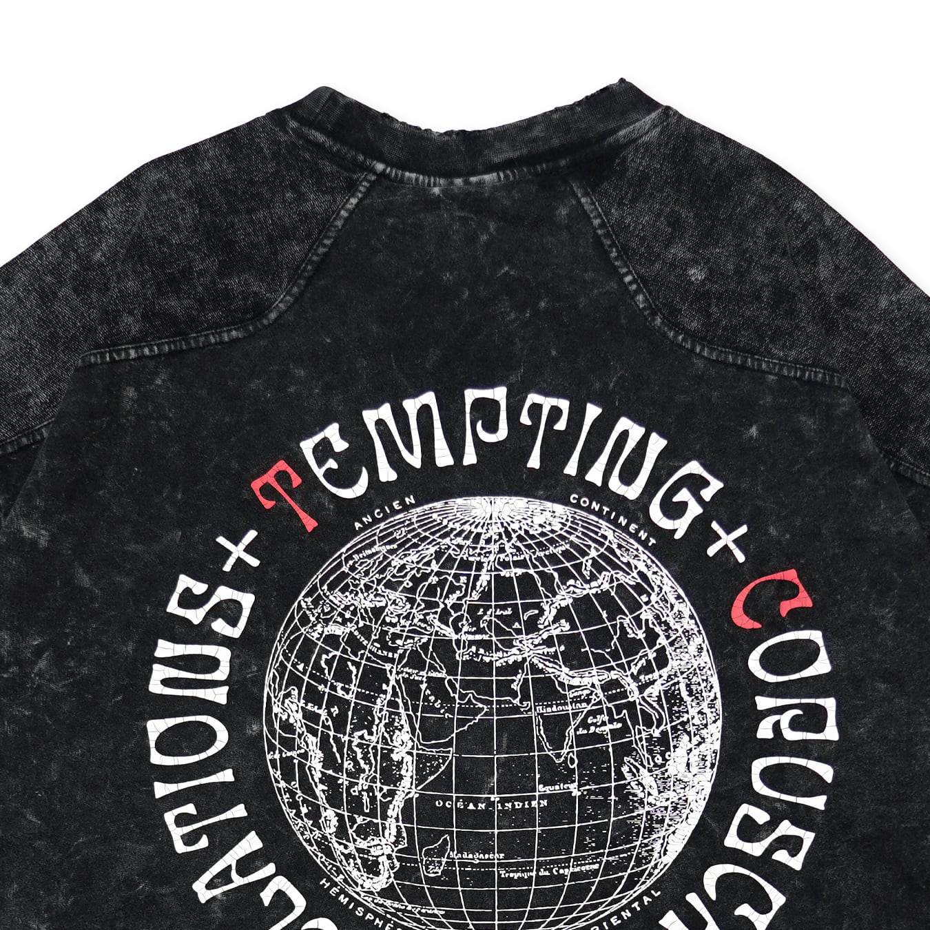 T.C.R ANGELS WASHED S/S PANEL TEE - BLACK