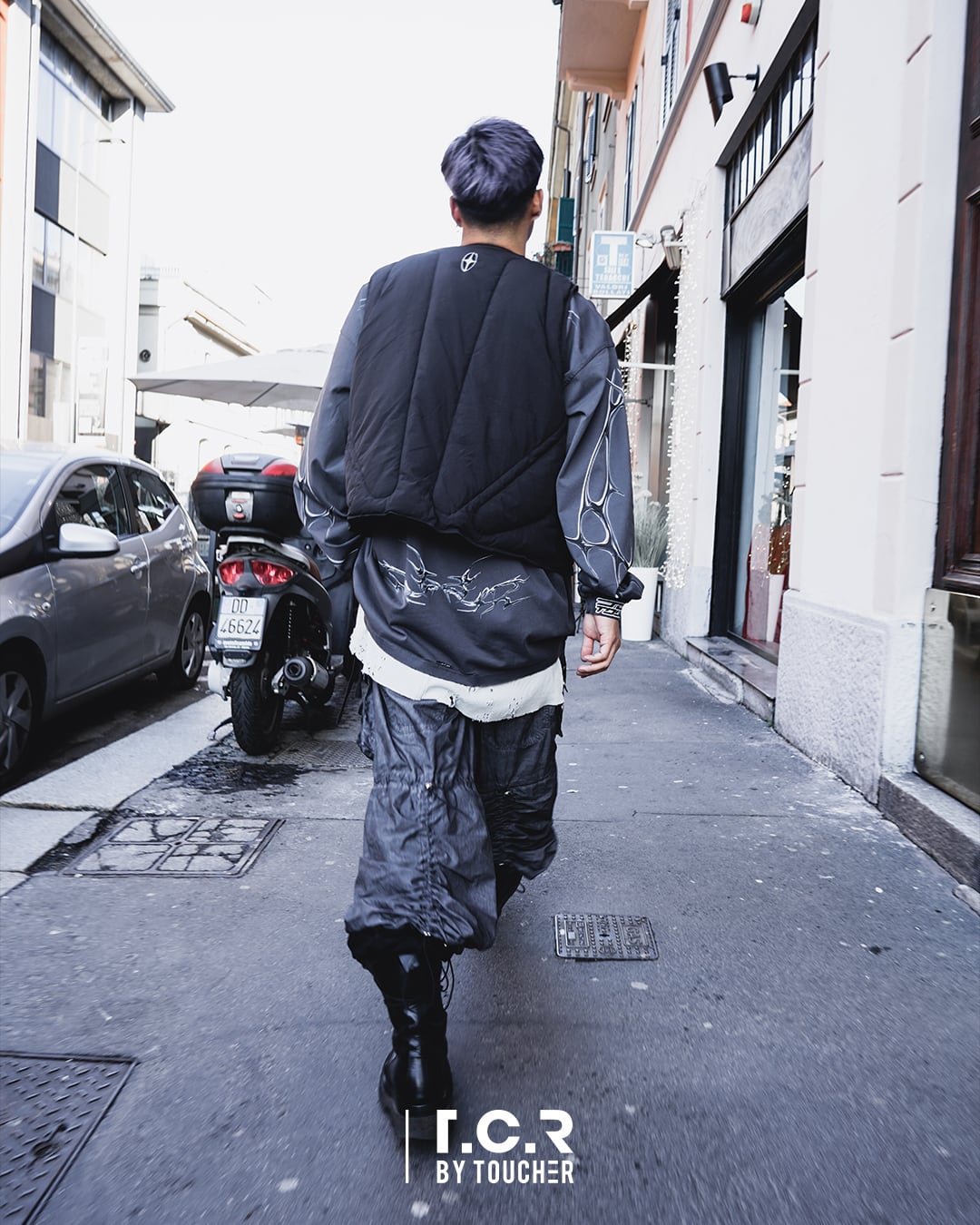 T.C.R TRANSFORM LAYERD BAGGY PANTS - BLACK